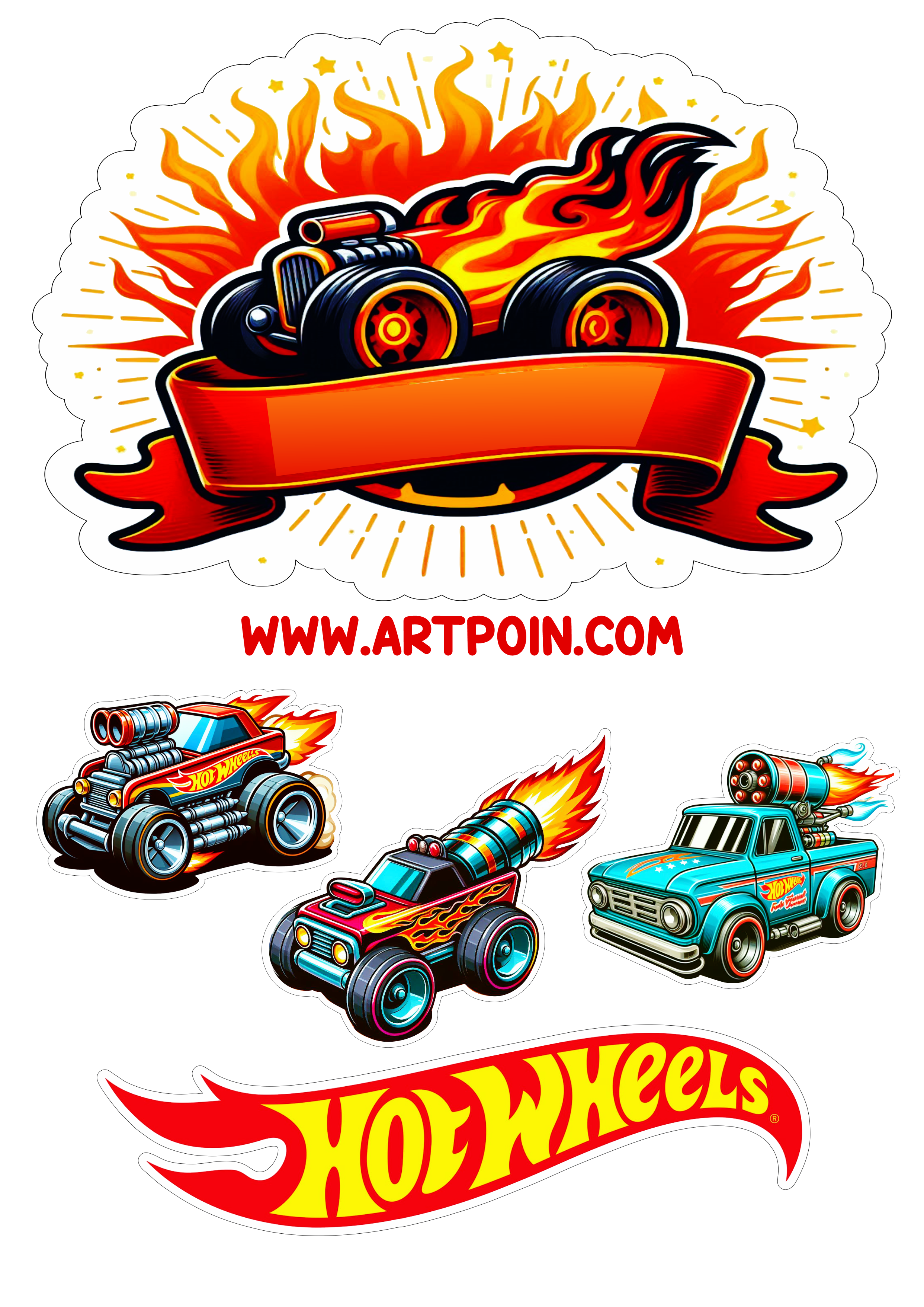 Topo de bolo png Hot Wheels aniversário infantil