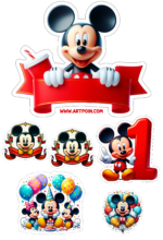 mickey mouse topo de bolo vermelho aniversário infantil1