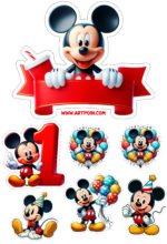 mickey mouse topo de bolo vermelho aniversário infantil2