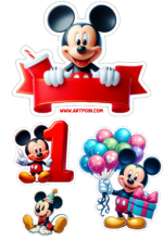 mickey mouse topo de bolo vermelho aniversário infantil3