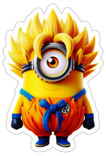 minions fantasiado de dragon ball z decoração