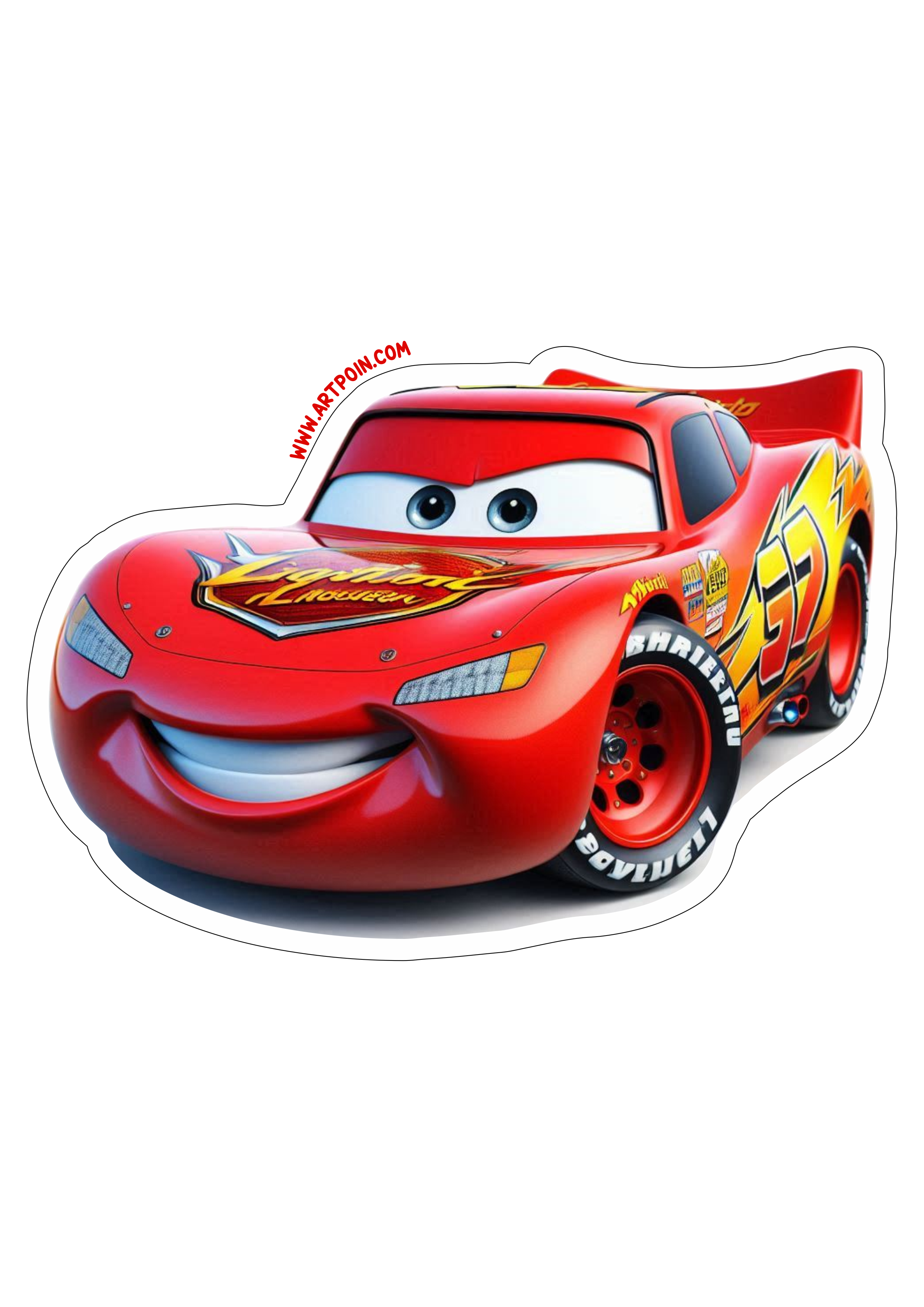 Relâmpago McQueen png Disney Carros imagem com contorno para decoração