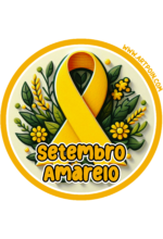 setembro amarelo adesivo redondo