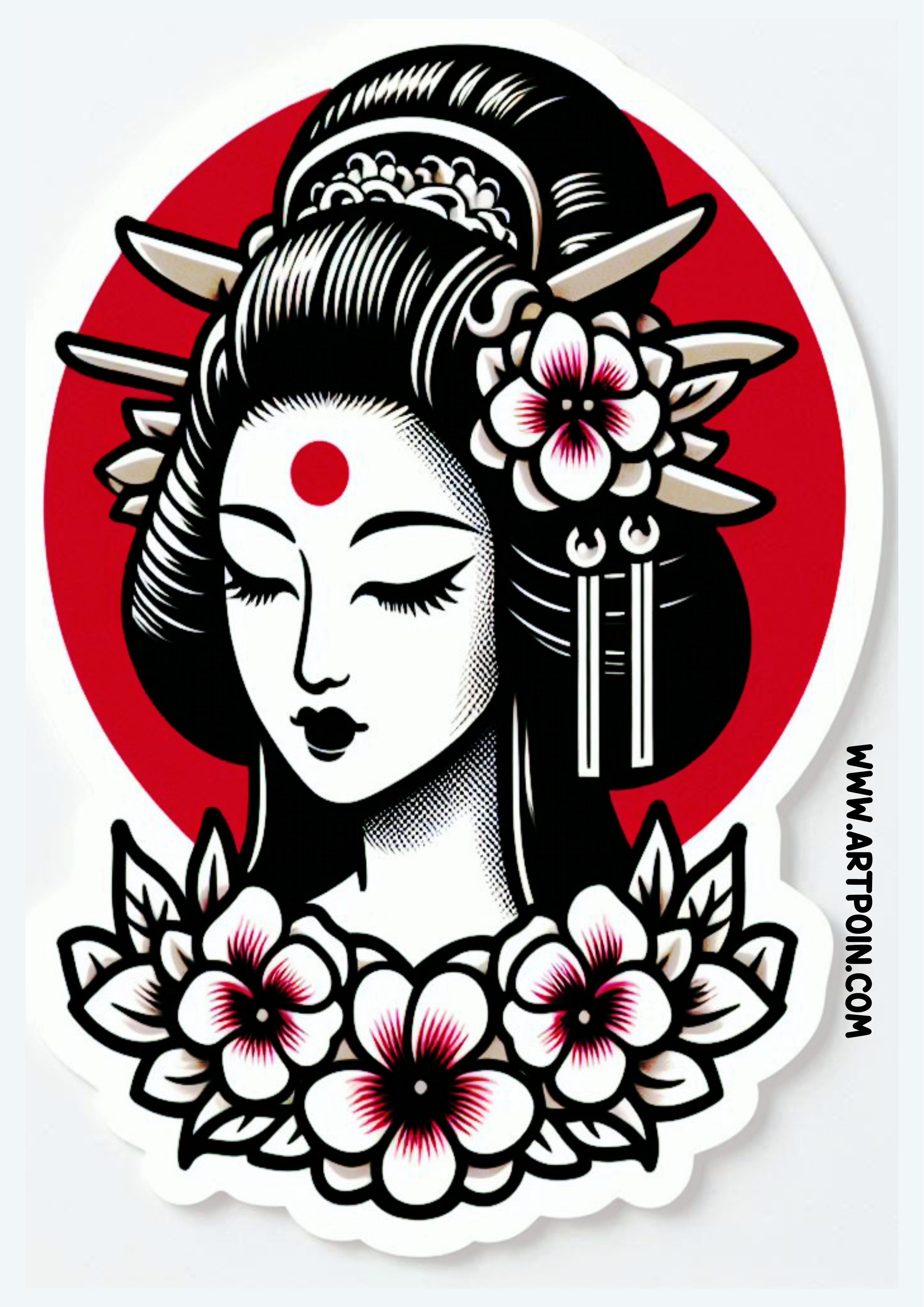 Gueixa desenho para tatuagem feminina arte conceitual cultura japonesa flores png