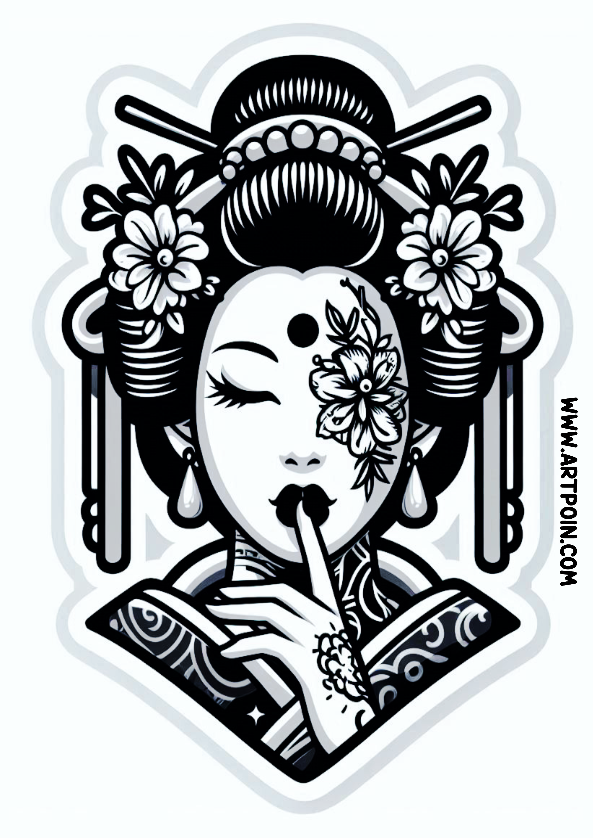 Gueixa desenho para tatuagem feminina artes visuais png