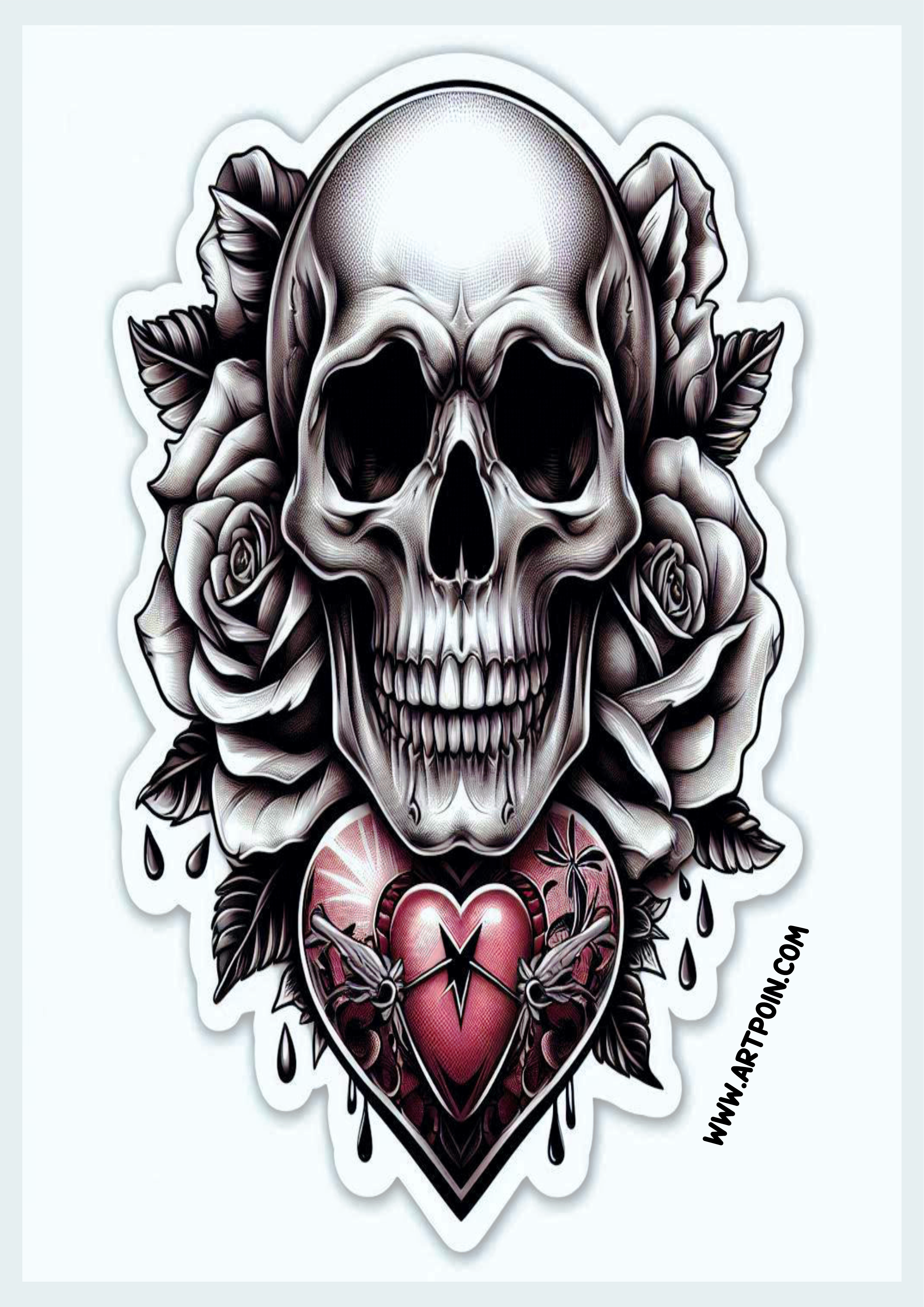 Ideia para tatuagem realista de caveira ceifeiro macabro assustador artes visuais png