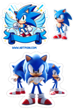 topo de bolo sonic festa infantil