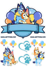 Bluey topo de bolo festa infantil decoração3