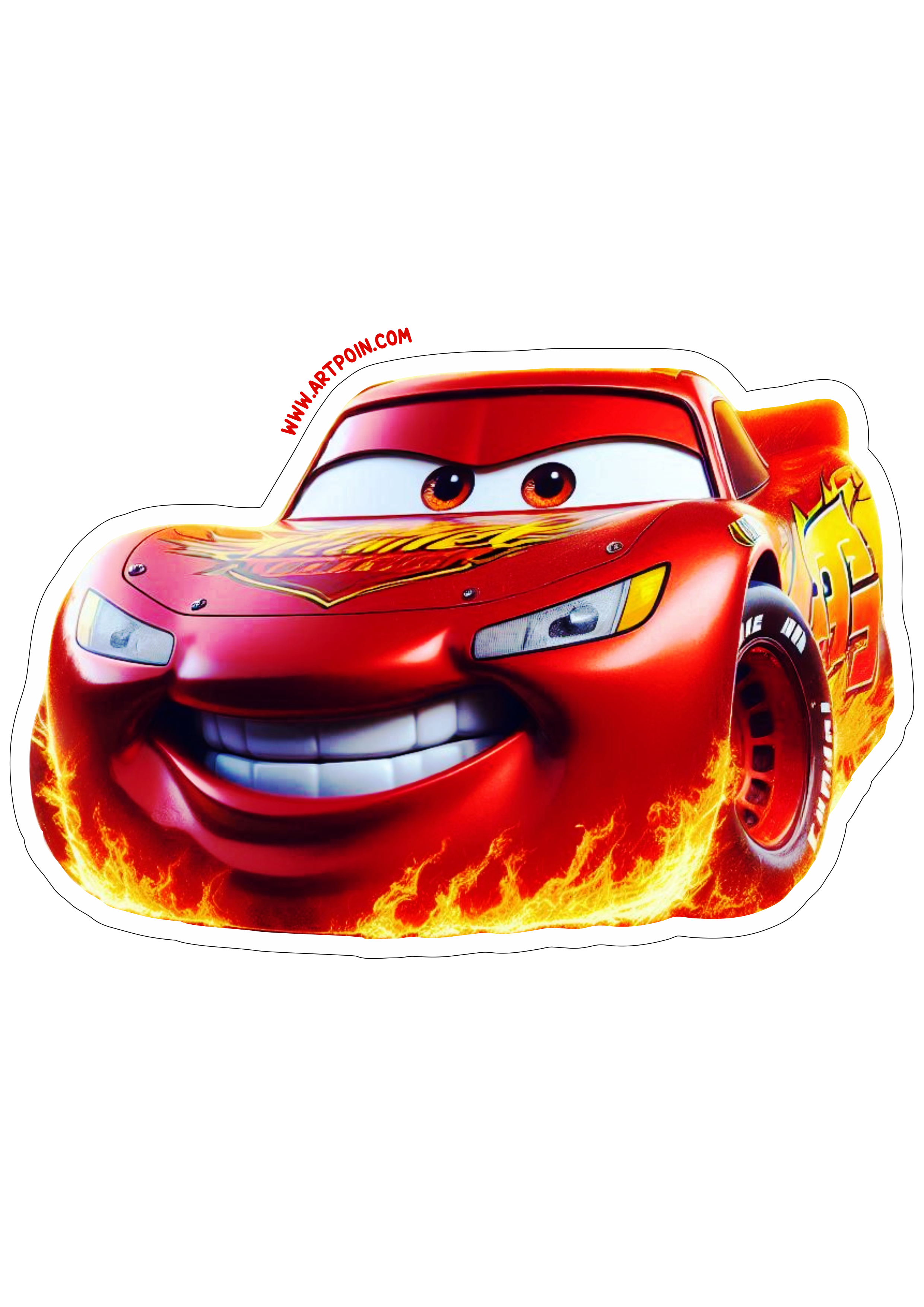 Relâmpago McQueen png Disney Carros imagem com contorno artes de papelaria animação infantil fogo