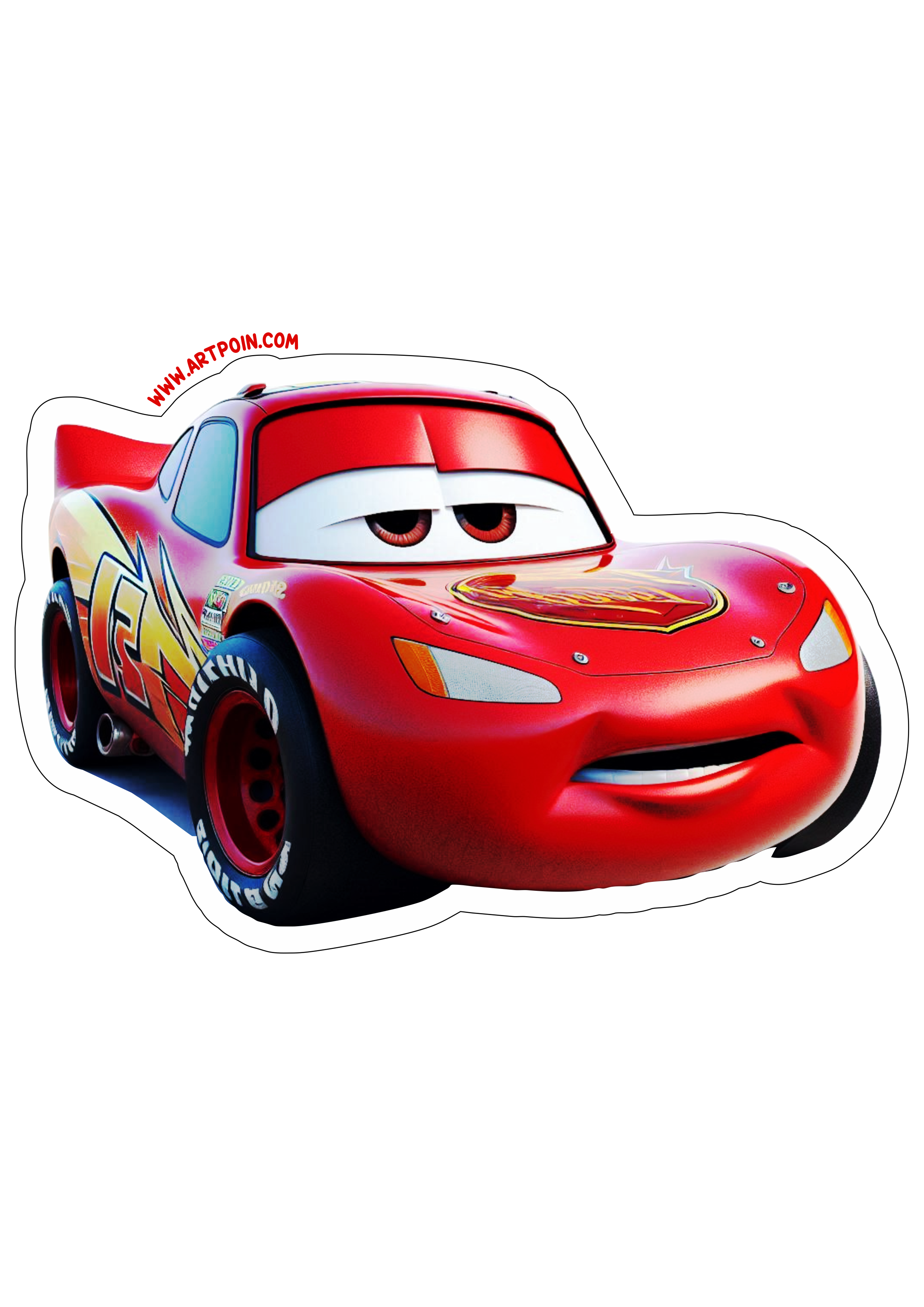 Relâmpago McQueen Disney Carros animação imagem com contorno png