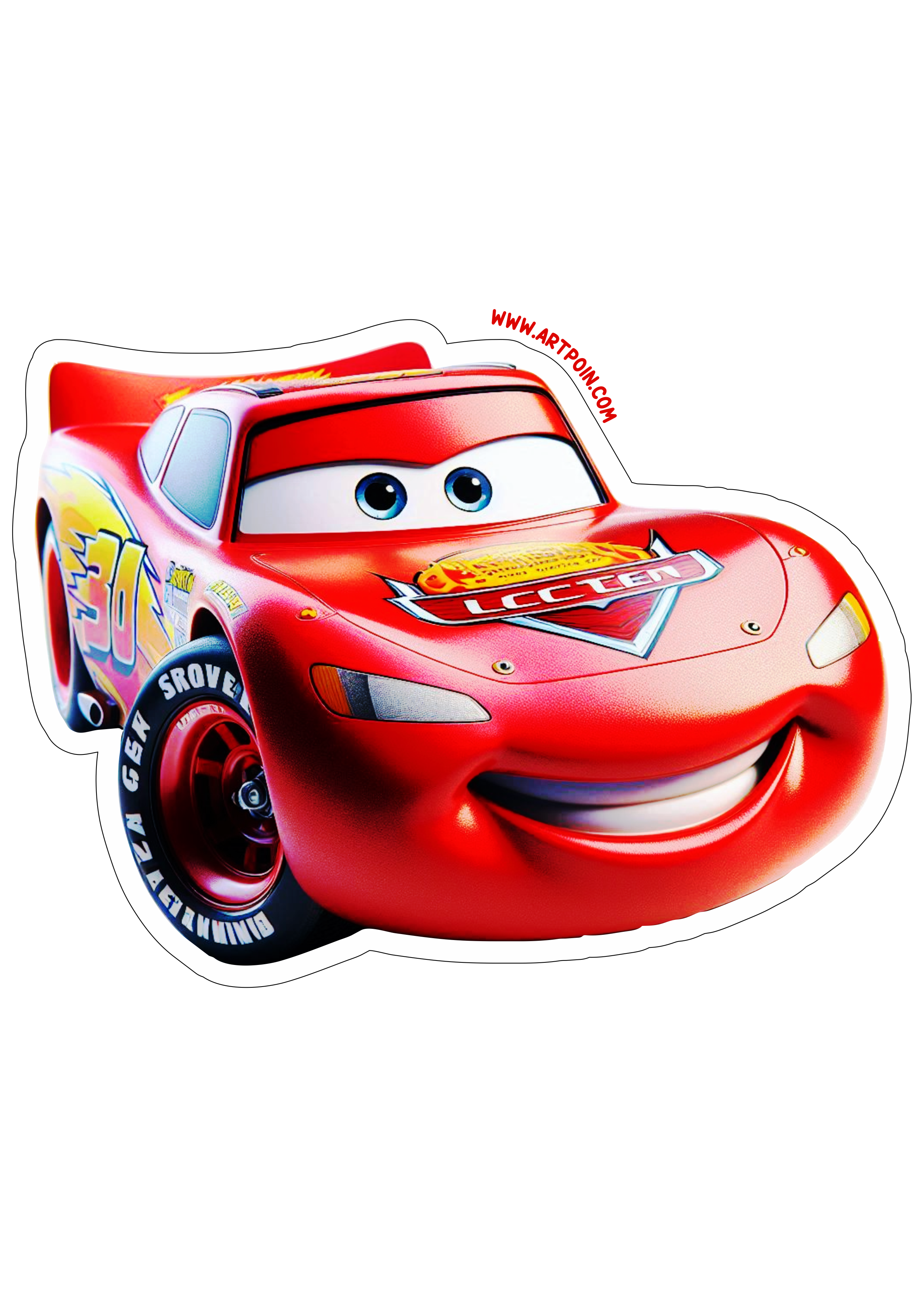 Relâmpago McQueen png Disney Carros imagem com contorno para decoração fundo transparente