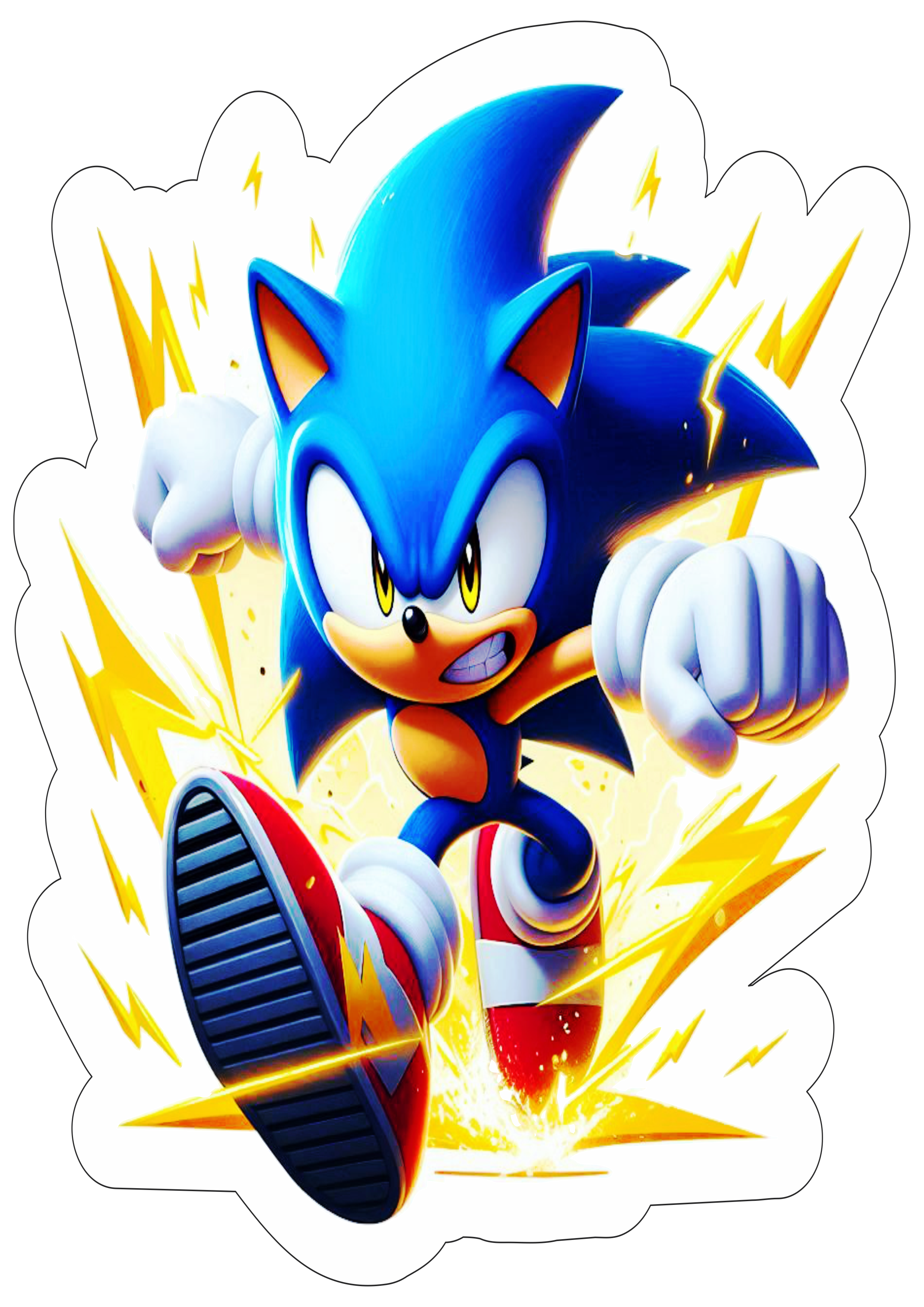 Sonic the hedgehog png fundo transparente papelaria criativa decoração de festa infantil games imagem com contorno ilustração