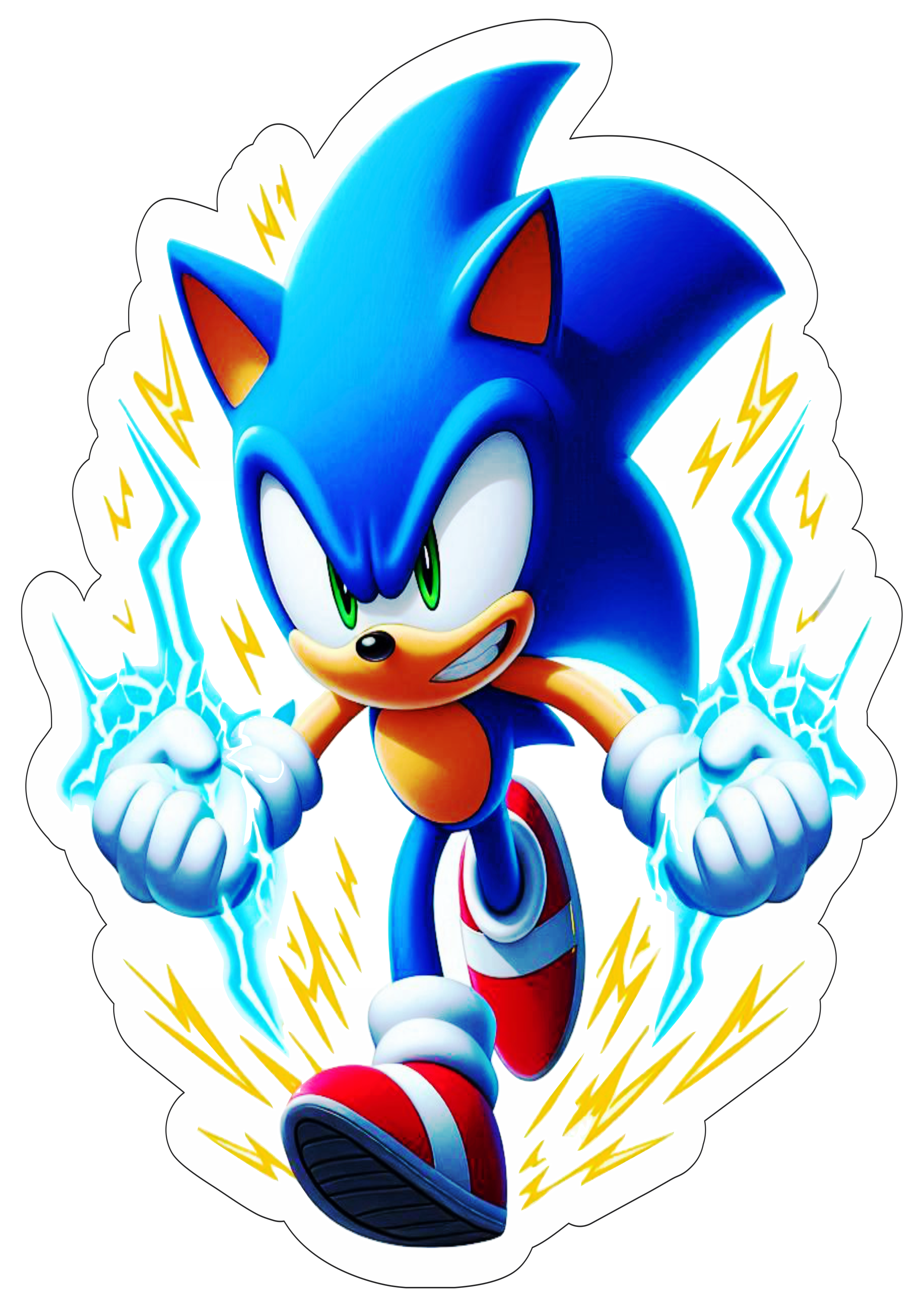 Sonic the hedgehog png fundo transparente papelaria criativa decoração de festa infantil games imagem com contorno clipart