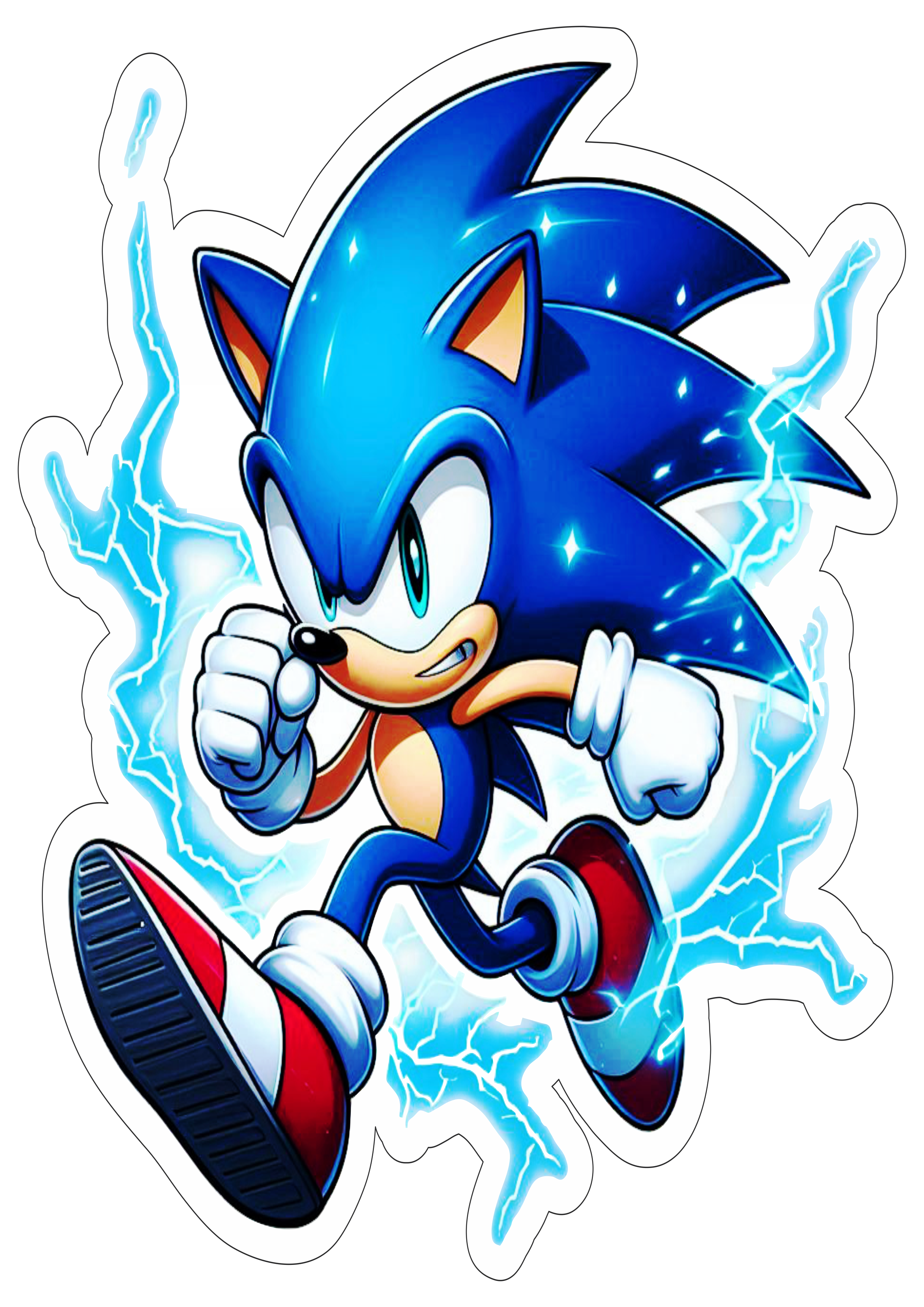 Sonic the hedgehog png fundo transparente papelaria criativa decoração de festa infantil games imagem com contorno vetor