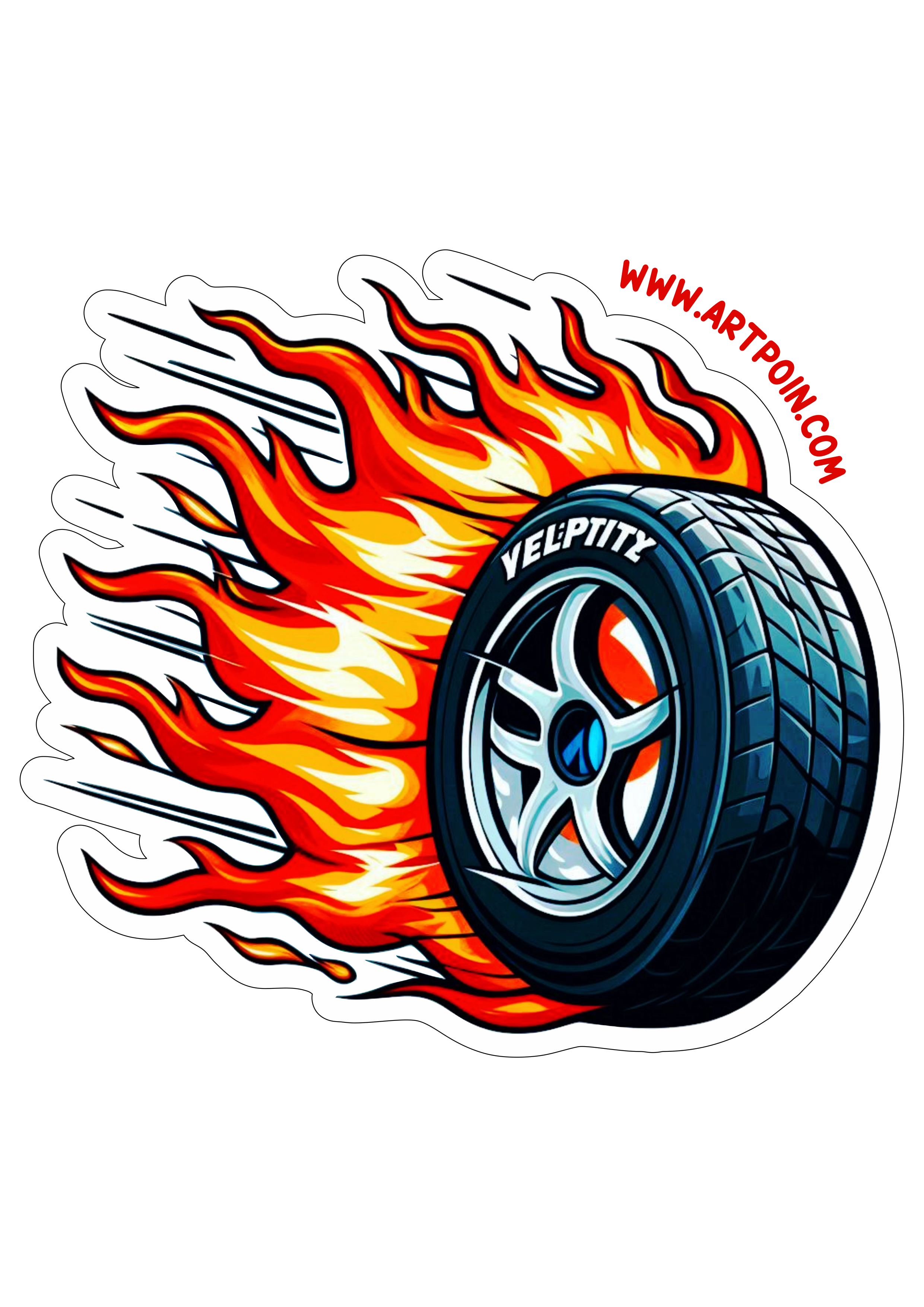 Hot Wheels pneu pegando fogo logo imagem com contorno desenho simples fundo transparente ilustração clipart png