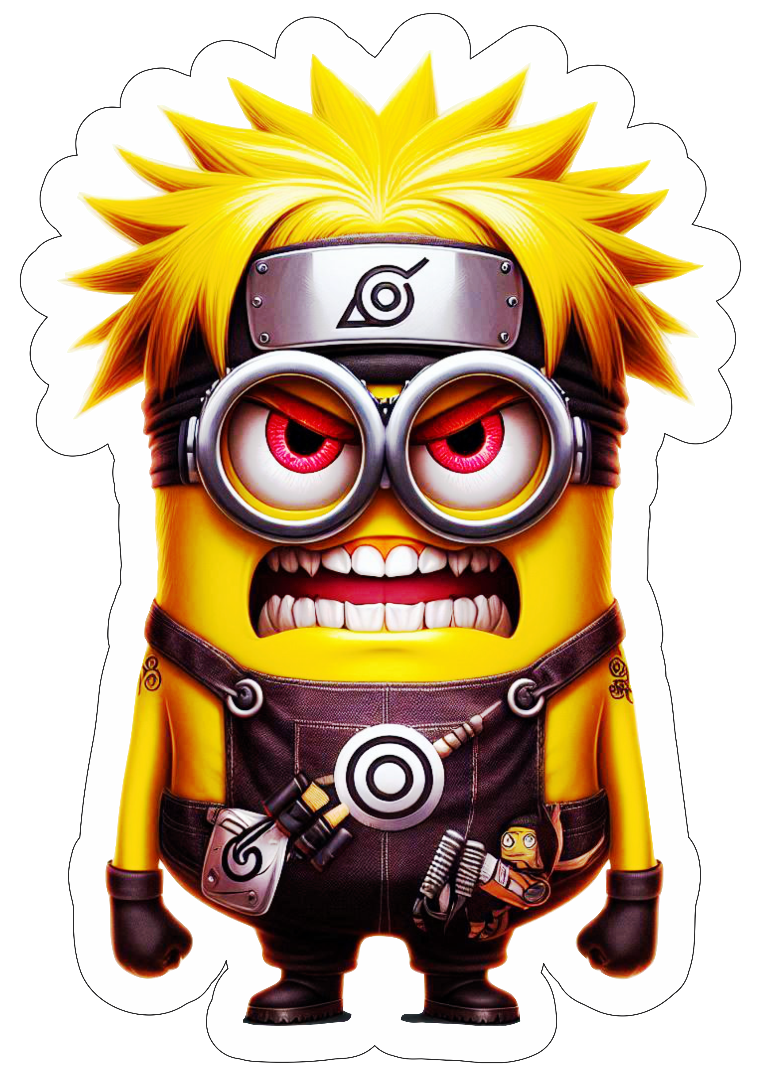 Minions imagem engraçada fantasiado de naruto otaku anime artes visuais png