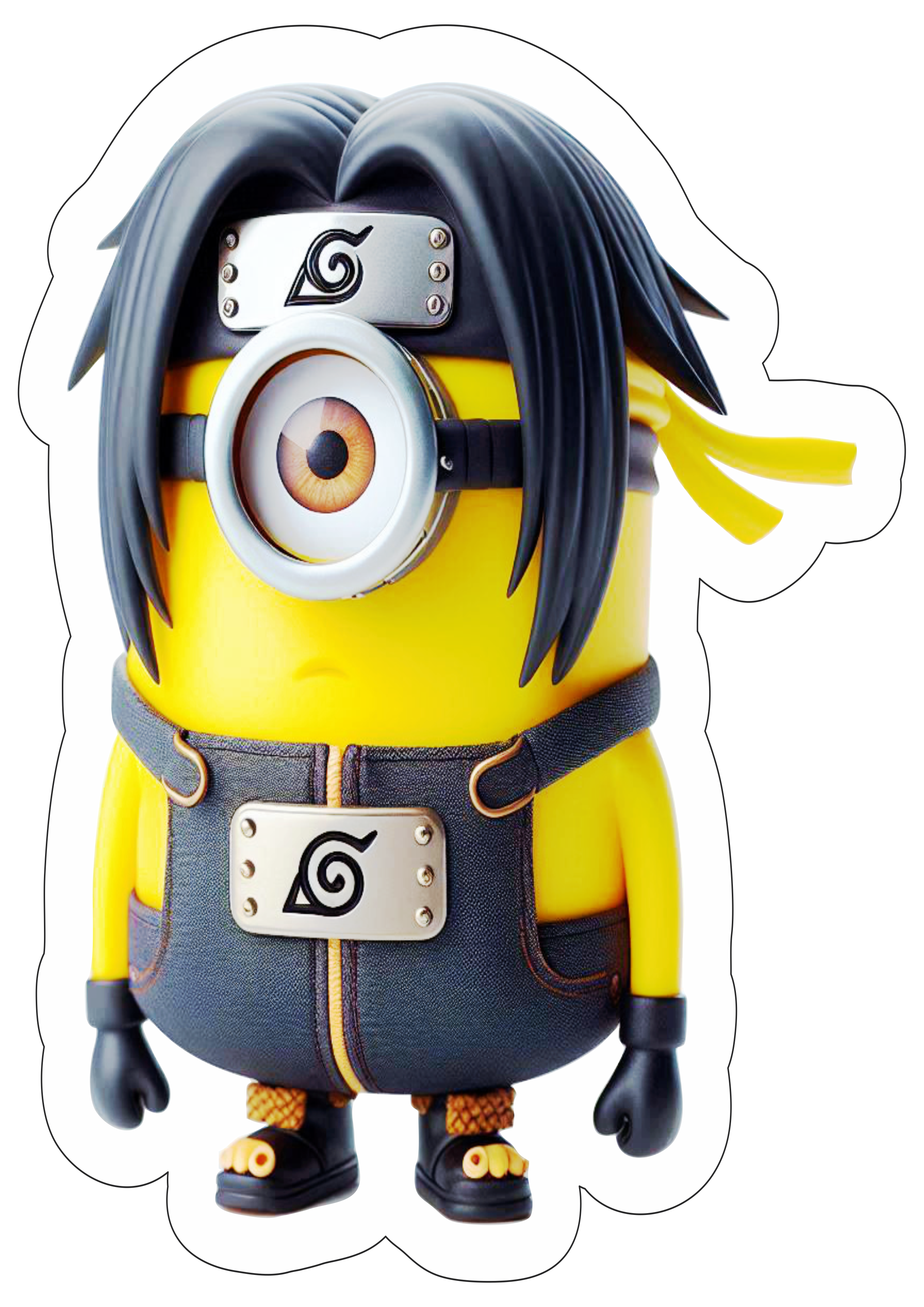 Minions imagem engraçada fantasiado de Sasuke Naruto otaku anime artes visuais png