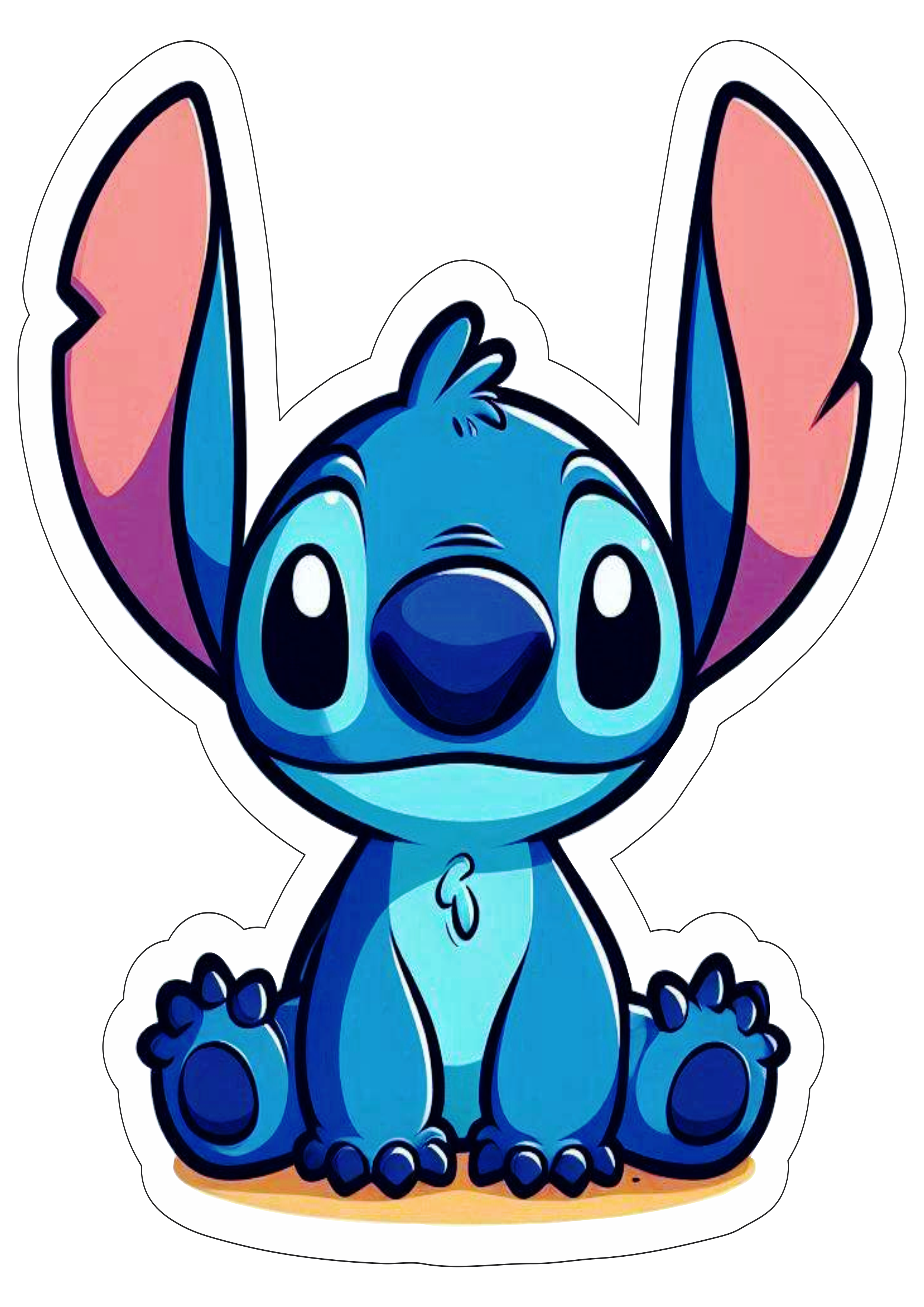 Desenho infantil Disney Lilo e Stitch monstrinho imagem com contorno personagem fictício download png