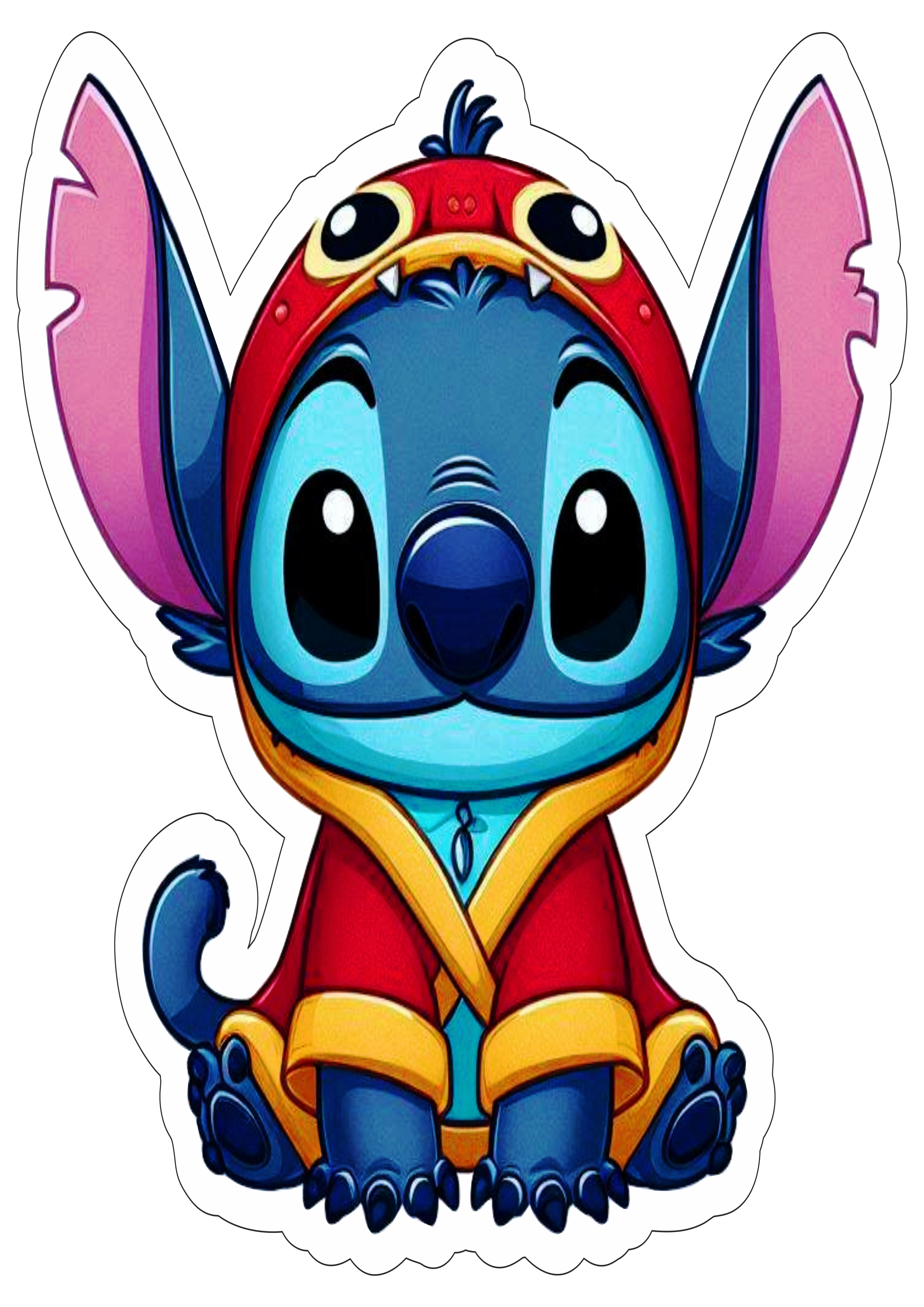 Desenho infantil Disney Lilo e Stitch monstrinho imagem com contorno personagem fictício download fundo transparente ilustração png