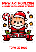 gatinho topo de bolo de natal