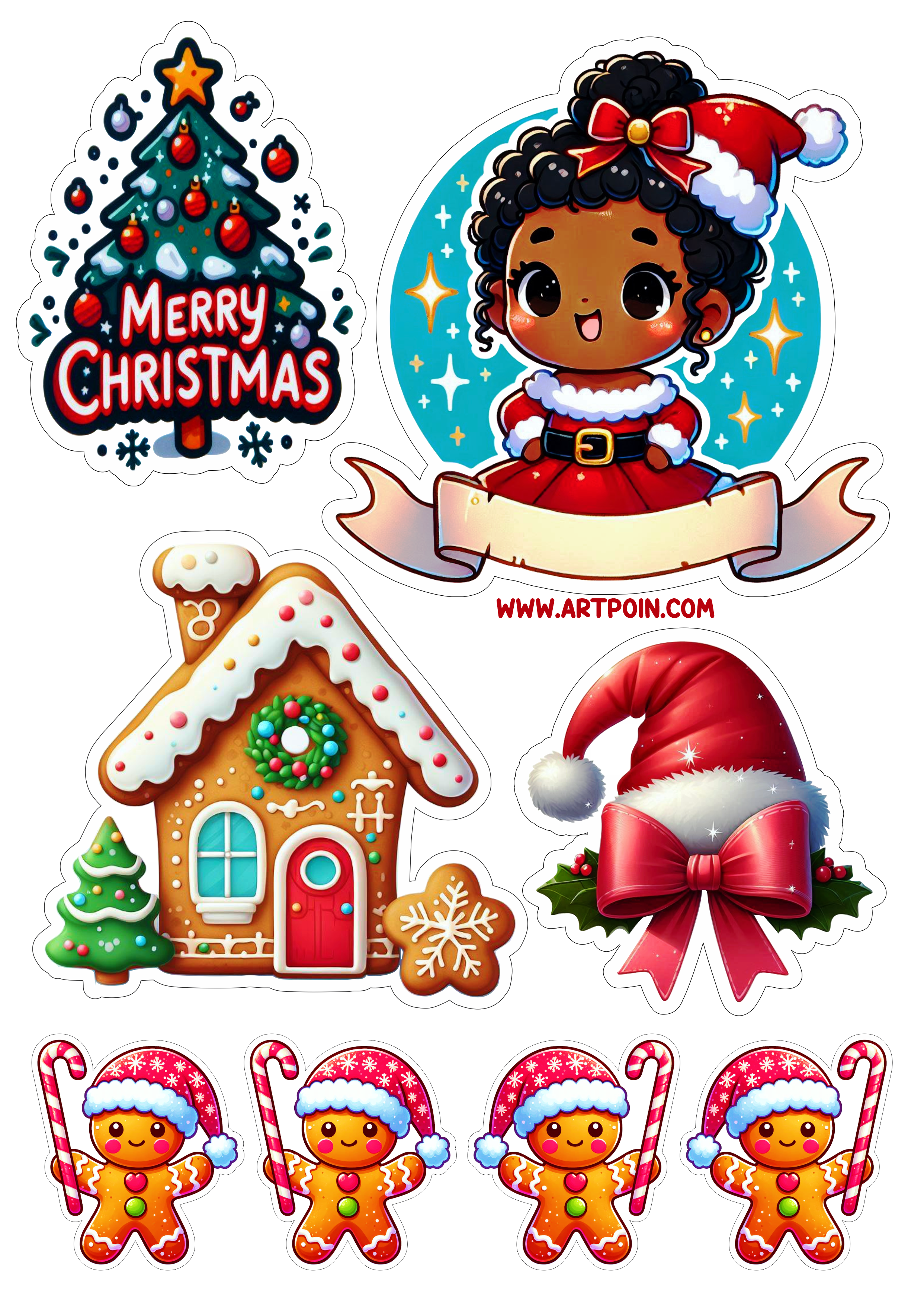 Topo de bolo menina moreninha com roupinha de natal decoração de festa de aniversário temática para imprimir papelaria criativa png