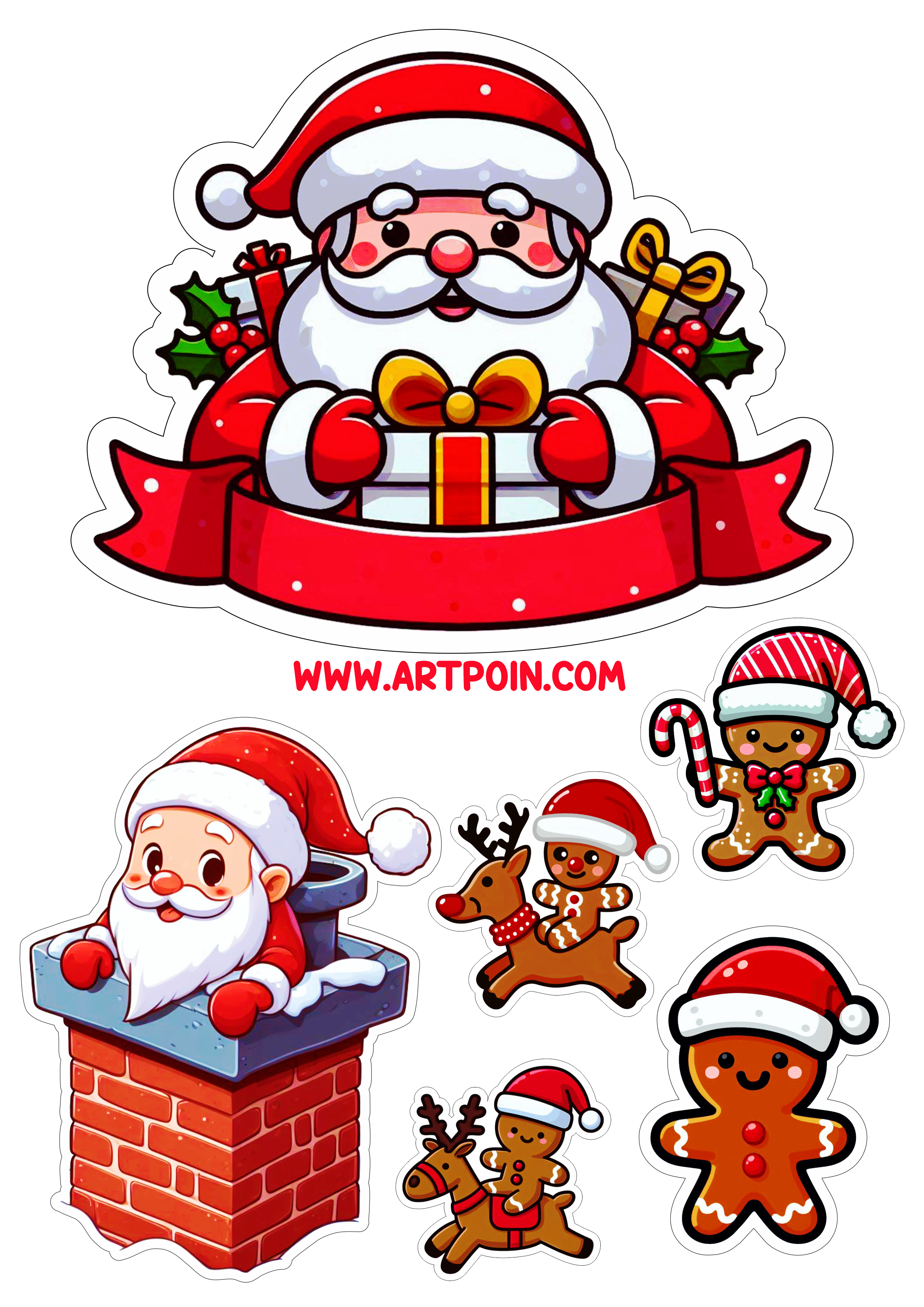 Topo de bolo para imprimir papai noel natal aniversário mesversário decoração grátis natalina free download festa pronta artes visuais png