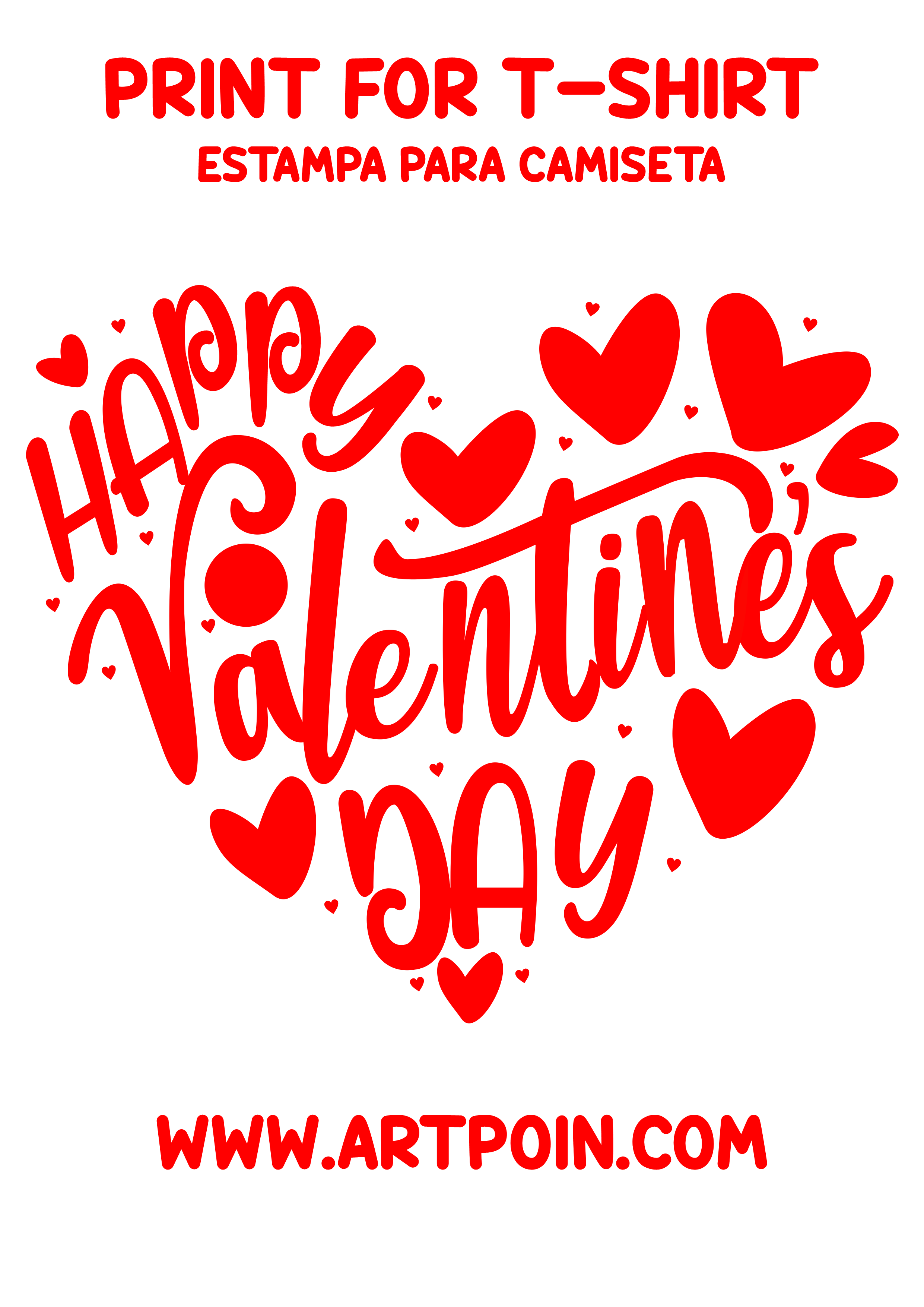 Happy Valentines Day print for shirt png