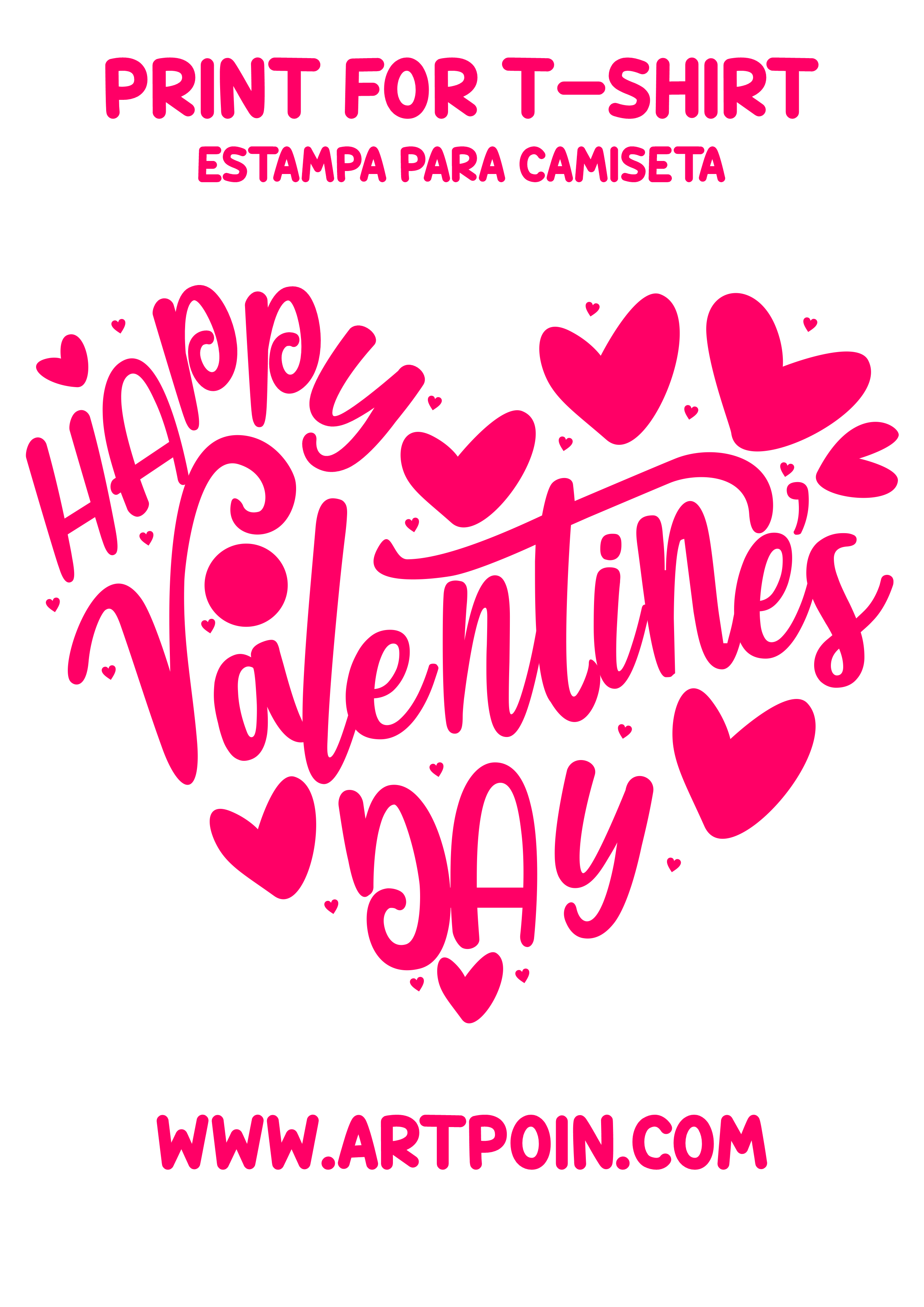 Happy Valentines Day print for shirt red png