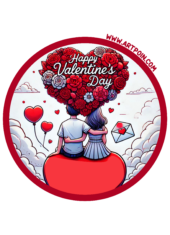 round sticker happy valentine’s day