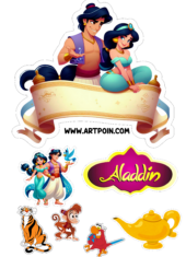 topo de bolo aladdin e jasmine