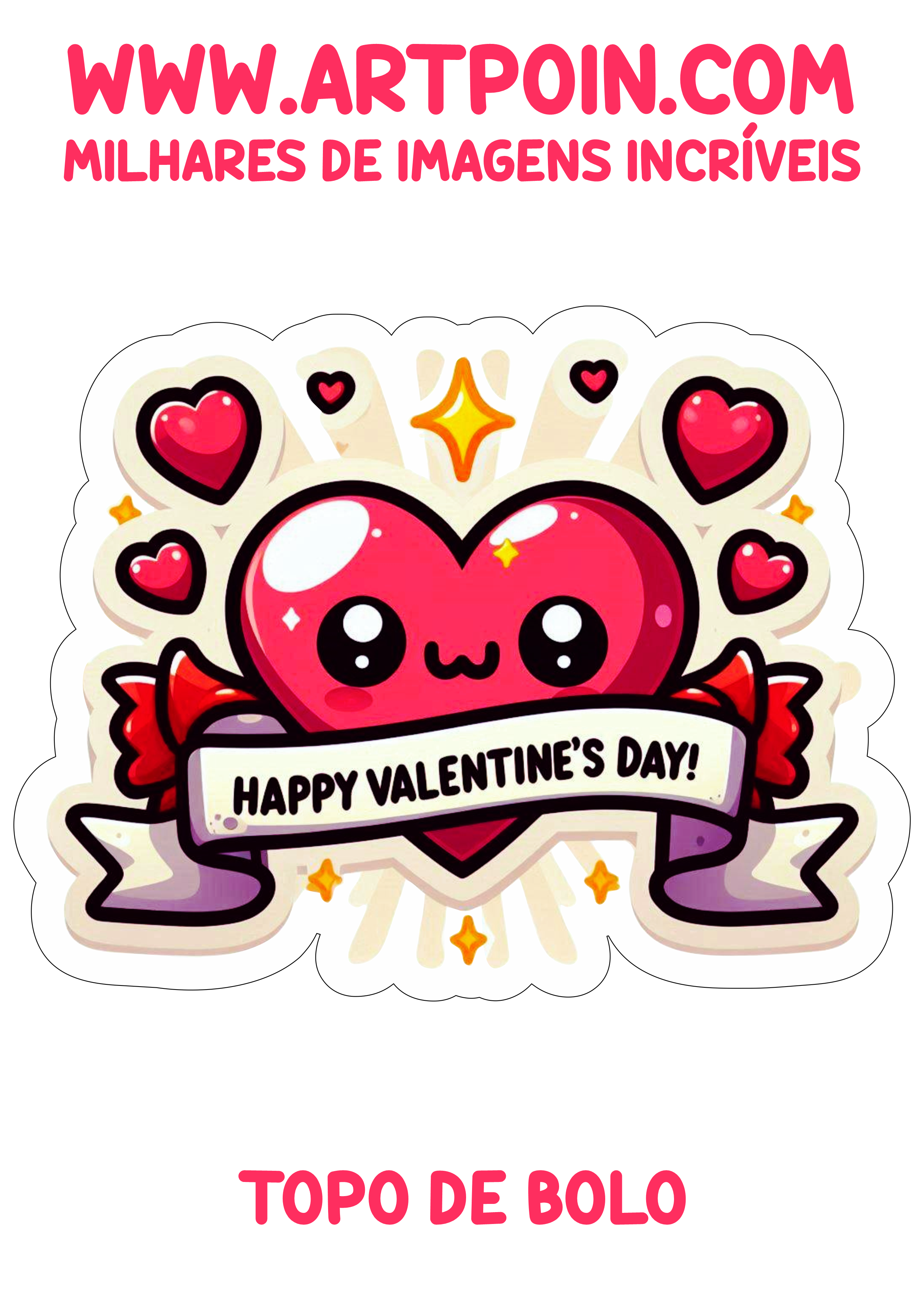 Cake Topper decoration Happy Valentines day png