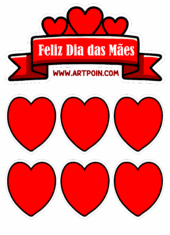dia das mães topo de bolo corações vermelhos3