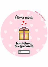 etiqueta para entrega redonda rosa