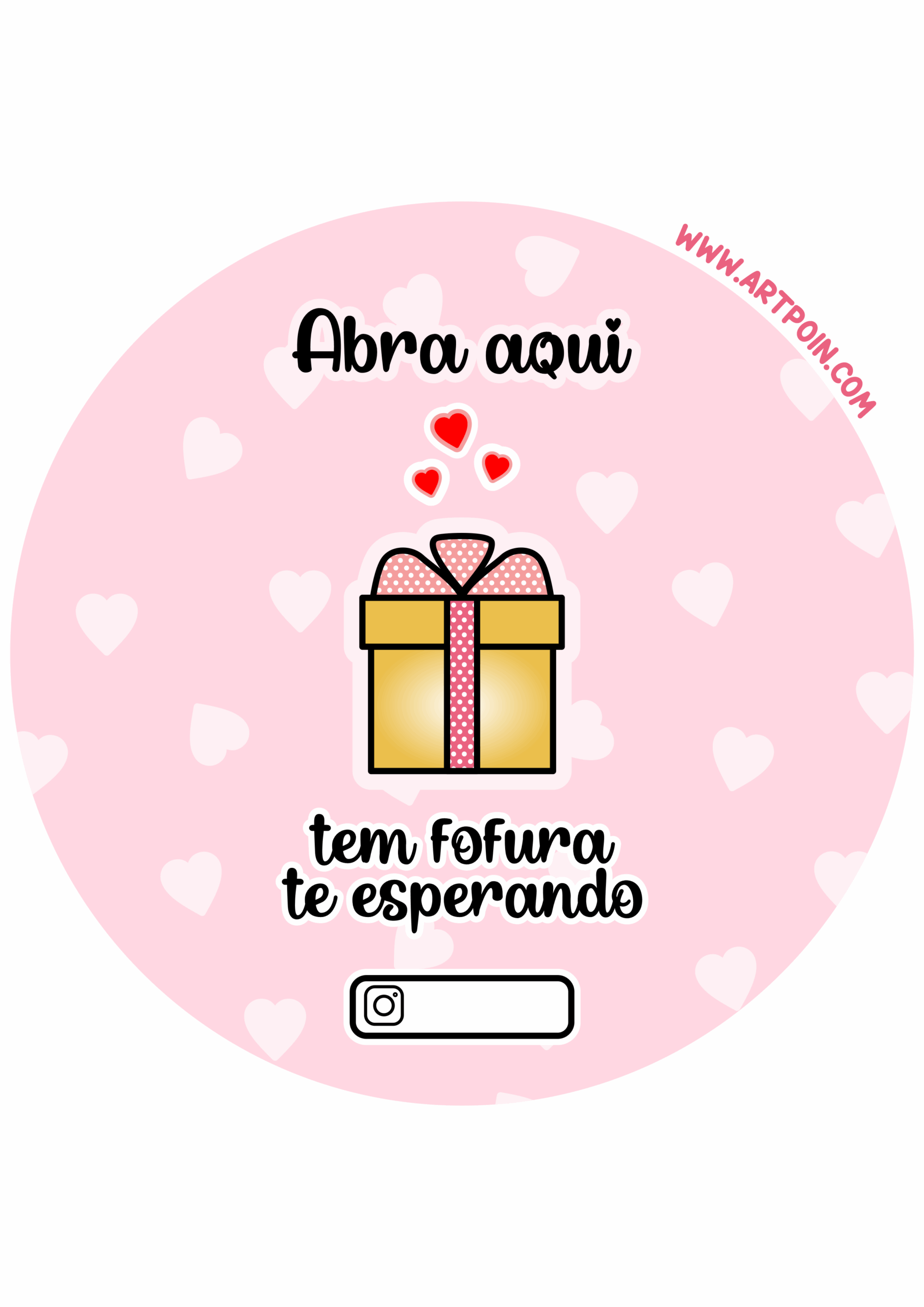 Etiqueta para entregas lojinha de instagram abra aqui tem fofura te esperando png