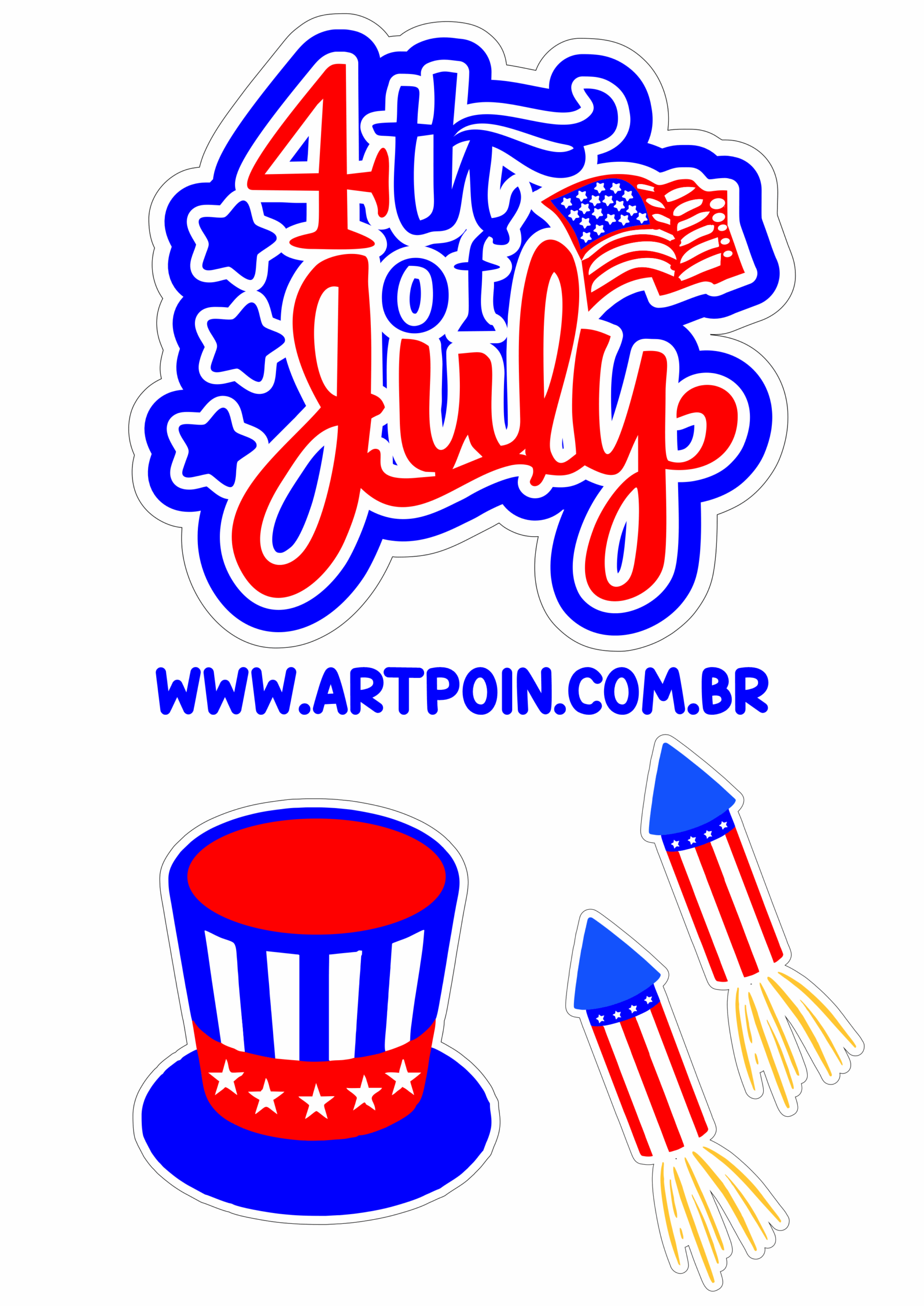 The fourth of july cake topper independence day printable image for decor png
