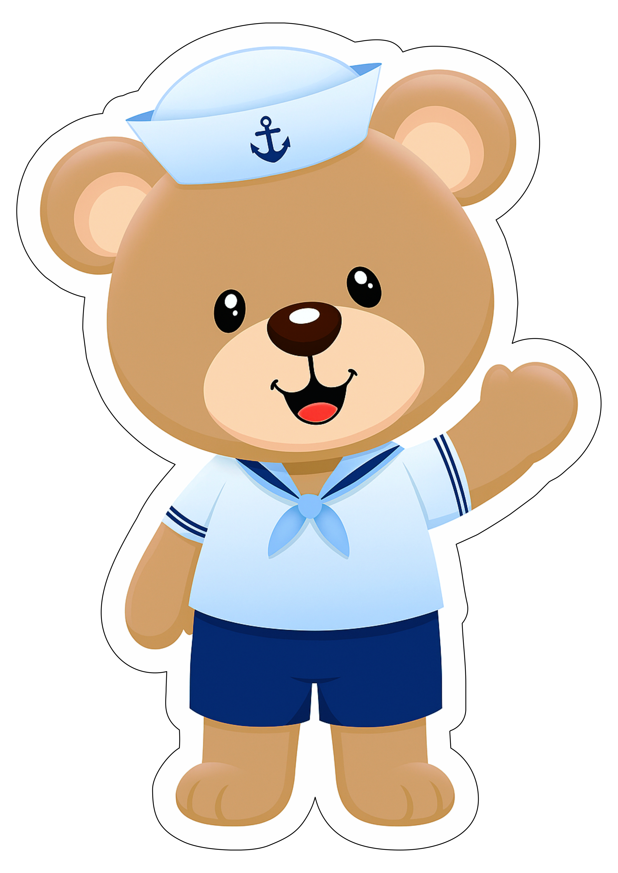 Sailor Teddy Bear party decoration transparente background simple draw png