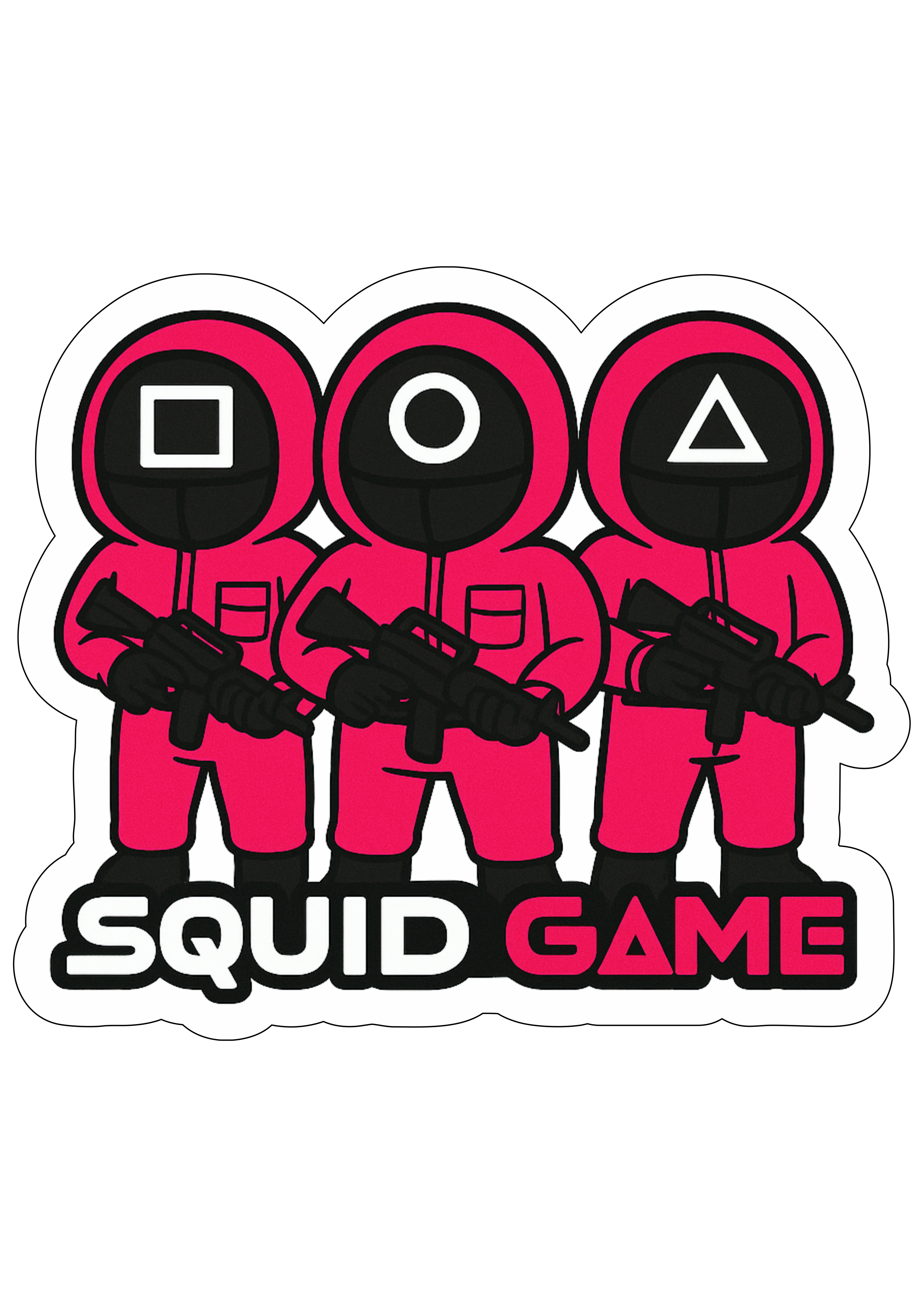 Squid Game pink soldiers netflix series png
