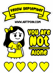 cake topper yellow september heart decoration