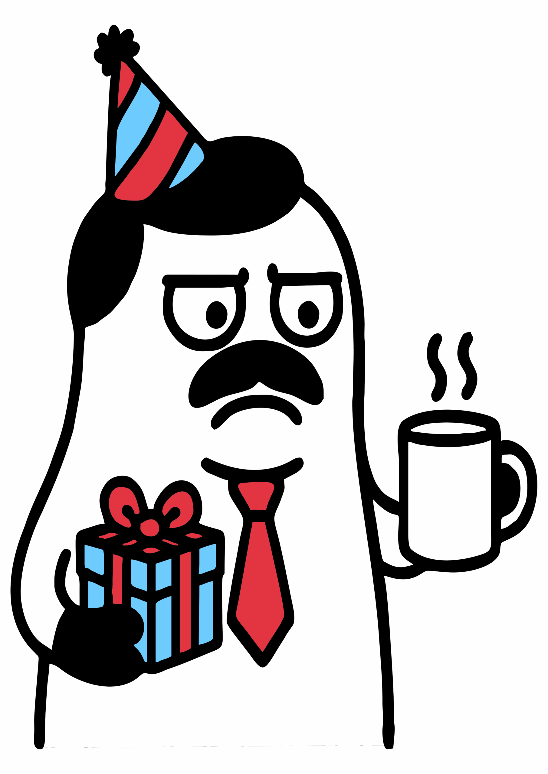 Flork of cows fathers day simple draw transparent background sticker for social media png