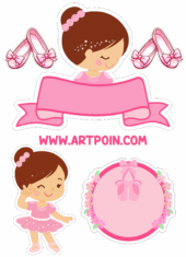 topo de bolo bailarina festinha de menina rosa