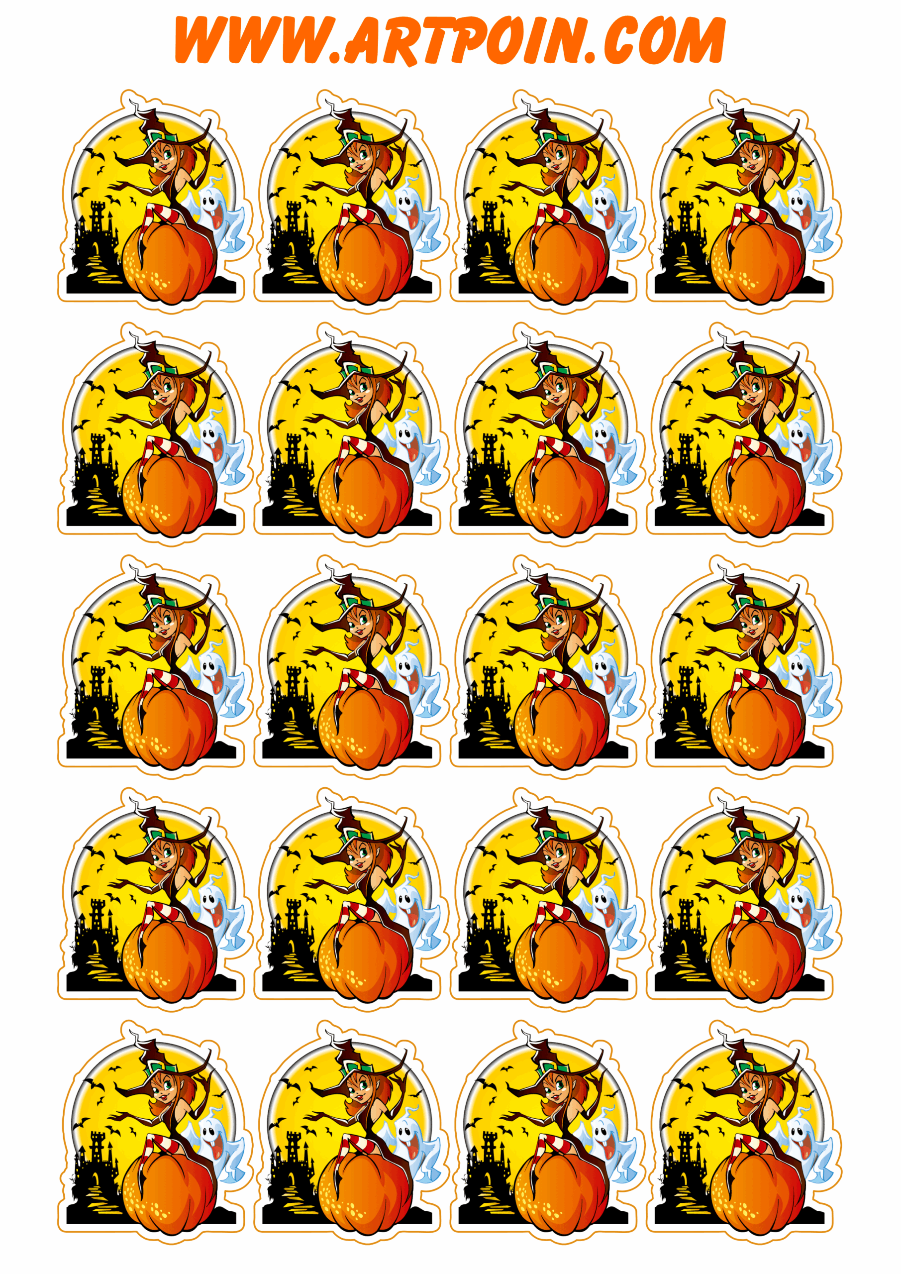 Halloween stickers for decoration witch printable 20 images png