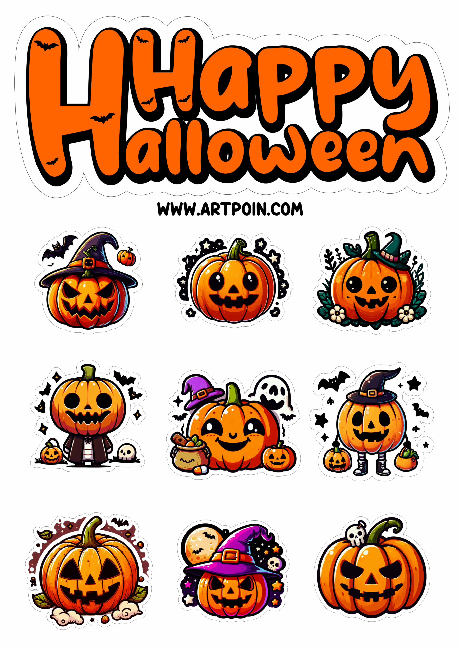 Cake topper halloween images for decoration party simple drawing printable pumpkinhead cute images png