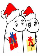 Casal-de-natal-flork-figurinha-engraçada