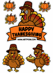 cake topper happy thanksgiving turkey