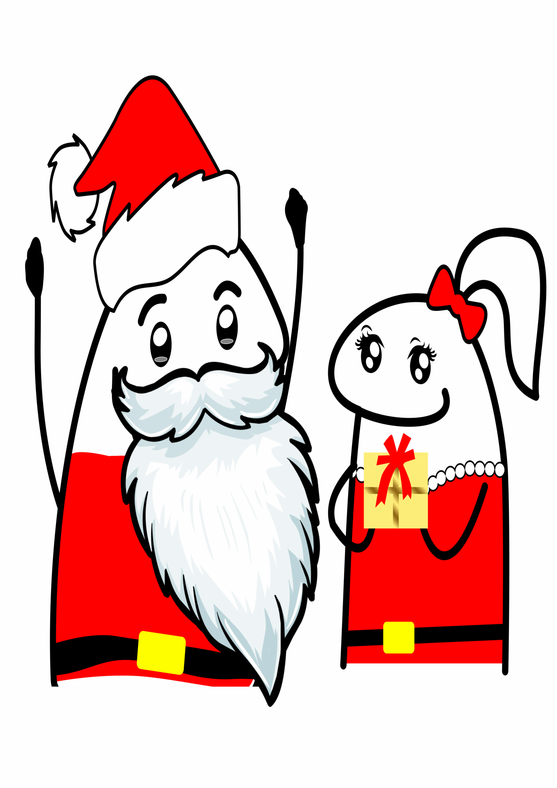 Flork of cows papai noel e mamãe noel figurinhas engraçadas png