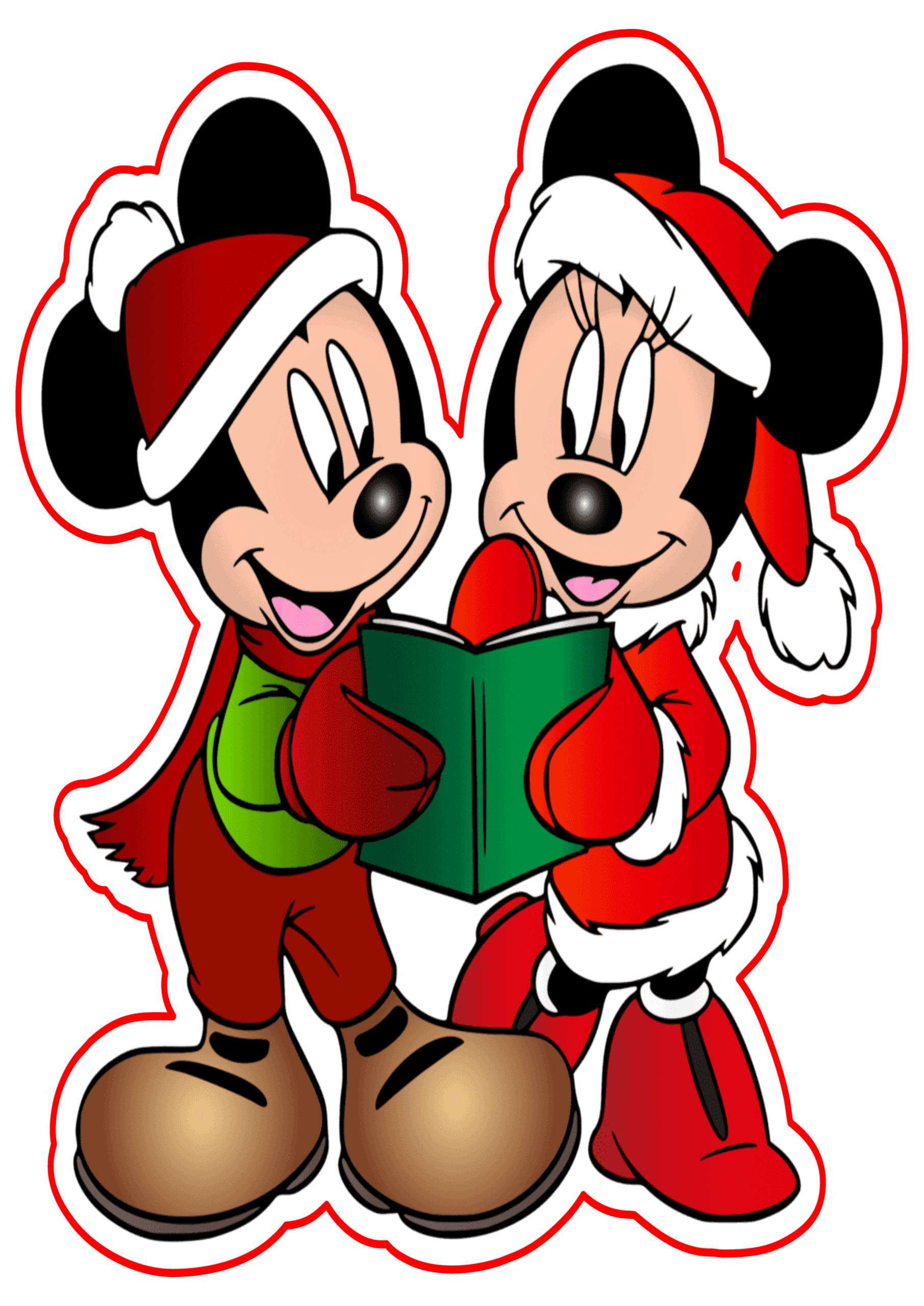 Mickey e Minnie clipart de natal fundo transparente png