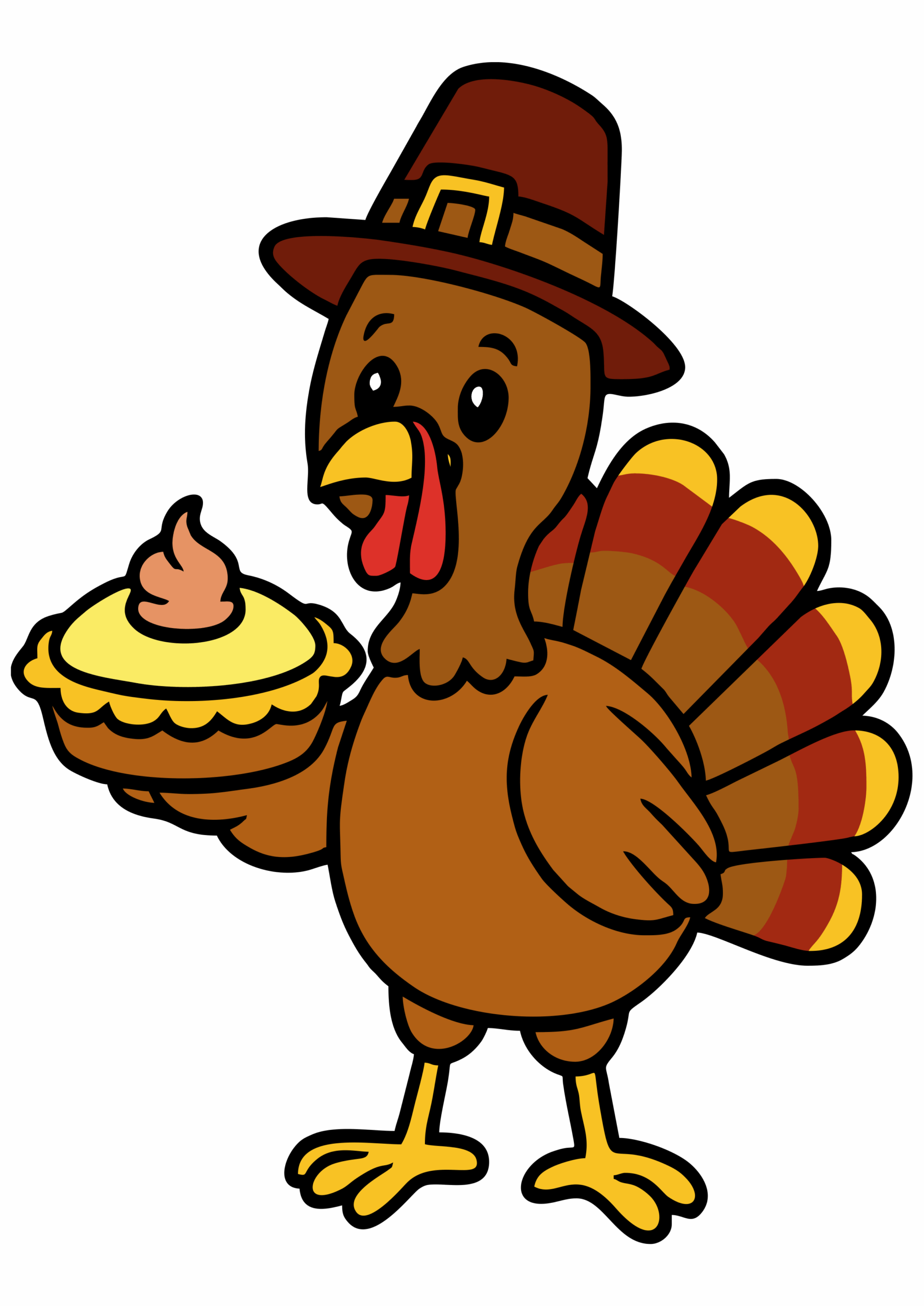 Dia de ação de graças peru desenho simples e engraçado ilustração para designer fundo transparente png