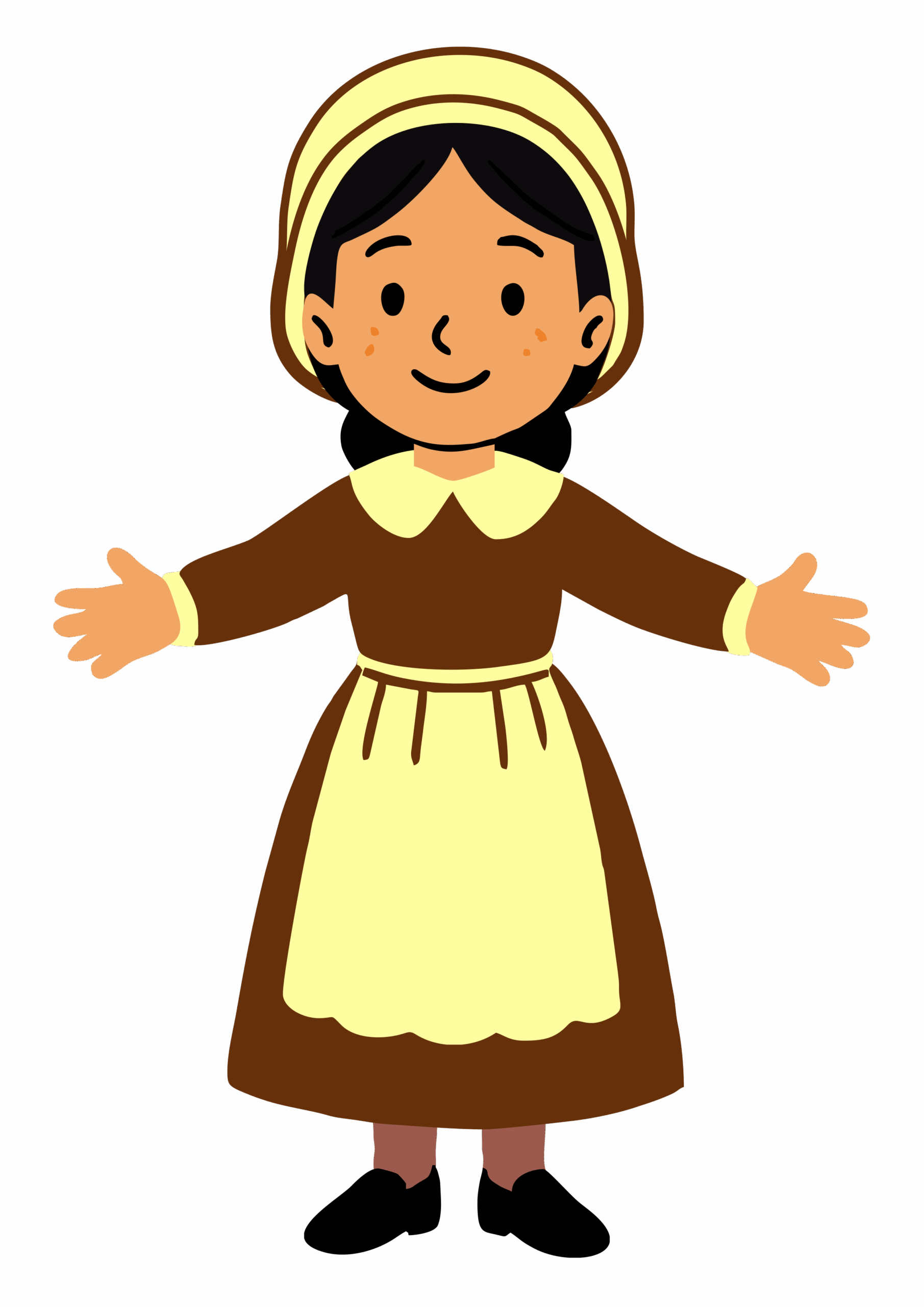 Dia de ação de graças desenho simples para decoração feriado americano com fundo transparente pronto para imprimir png