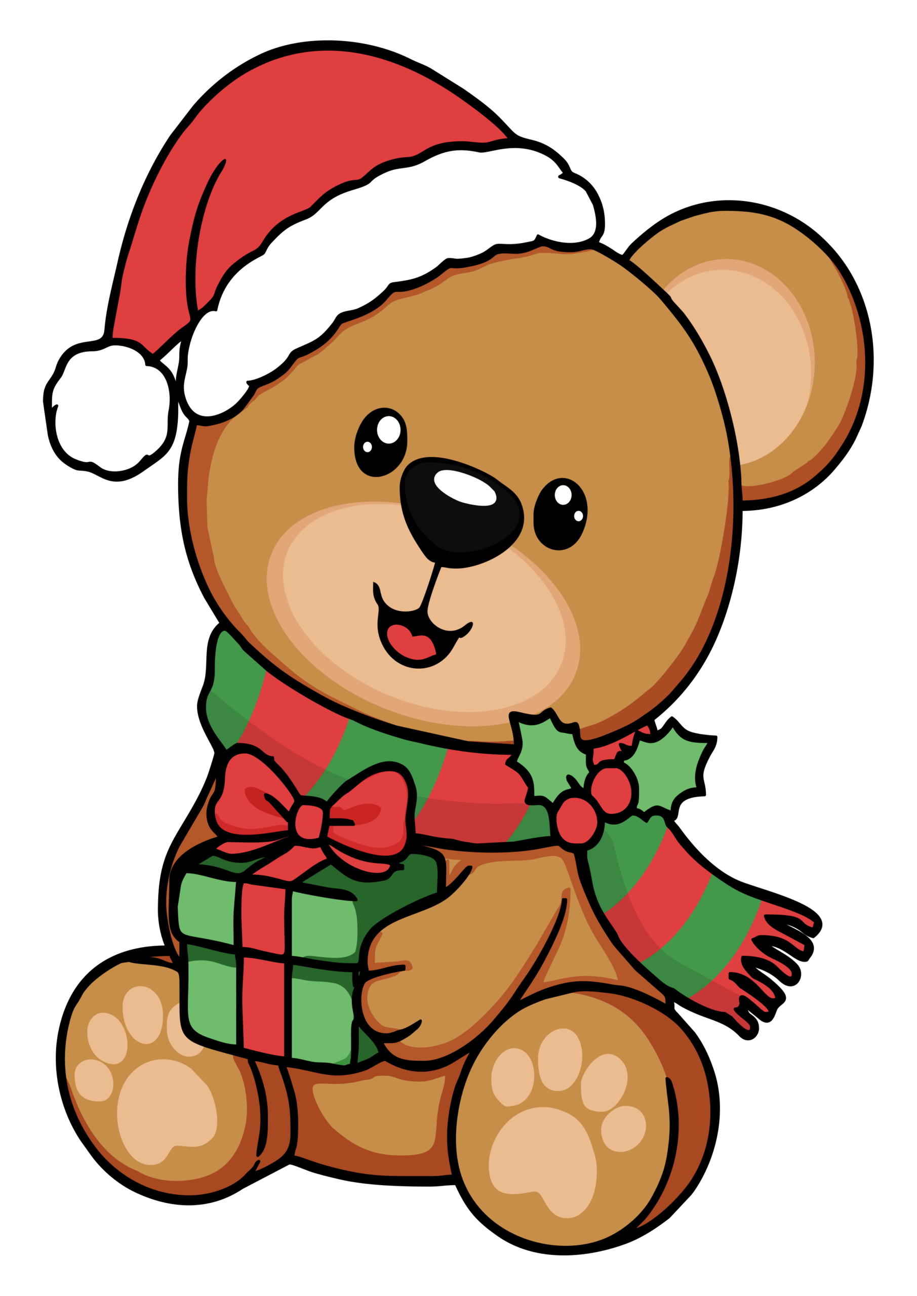 Ursinho png desenho fofinho para decoração de natal imagem com fundo transparente png