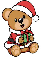 Christmas teddy bear cute image simple drawing